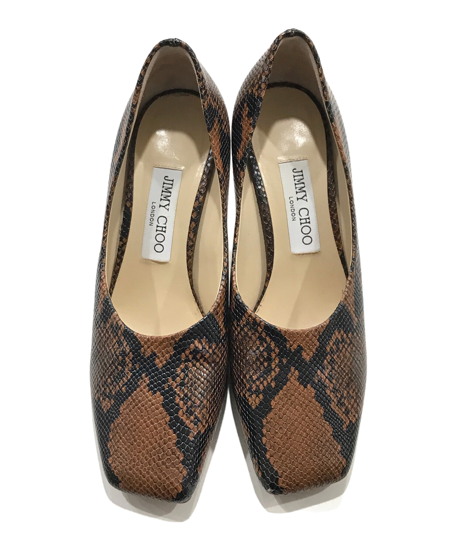 中古・古着通販】JIMMY CHOO (ジミーチュウ) パイソン柄スクエアトゥ 