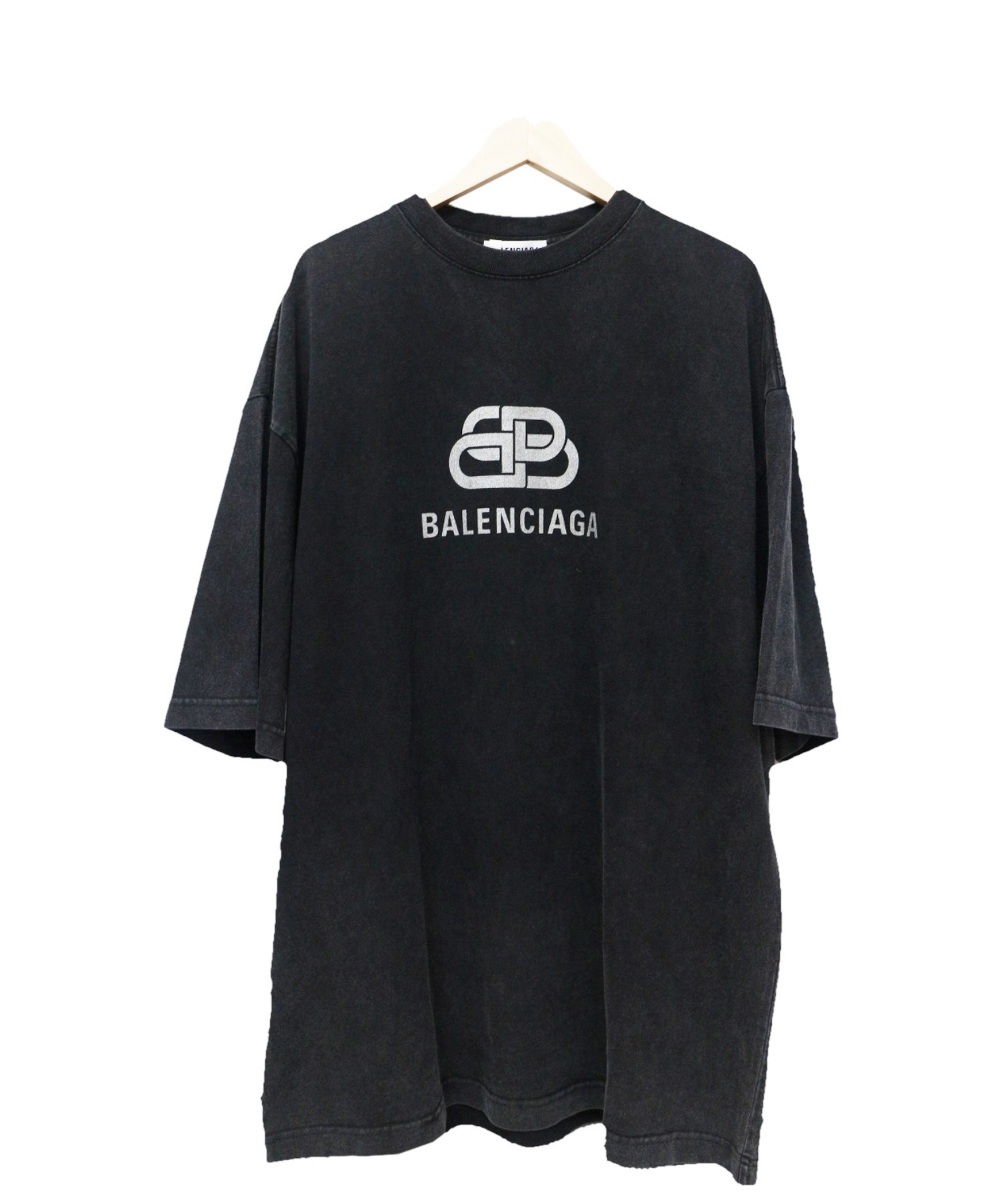 BALENCIAGA (バレンシアガ) BBロゴプリントTシャツ ブラック サイズ:XS