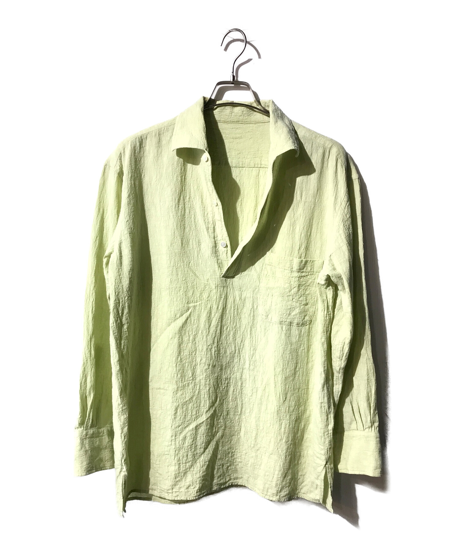 CALE (カル) ウォーターツイストリネンプルオーバーシャツ グリーン サイズ:34