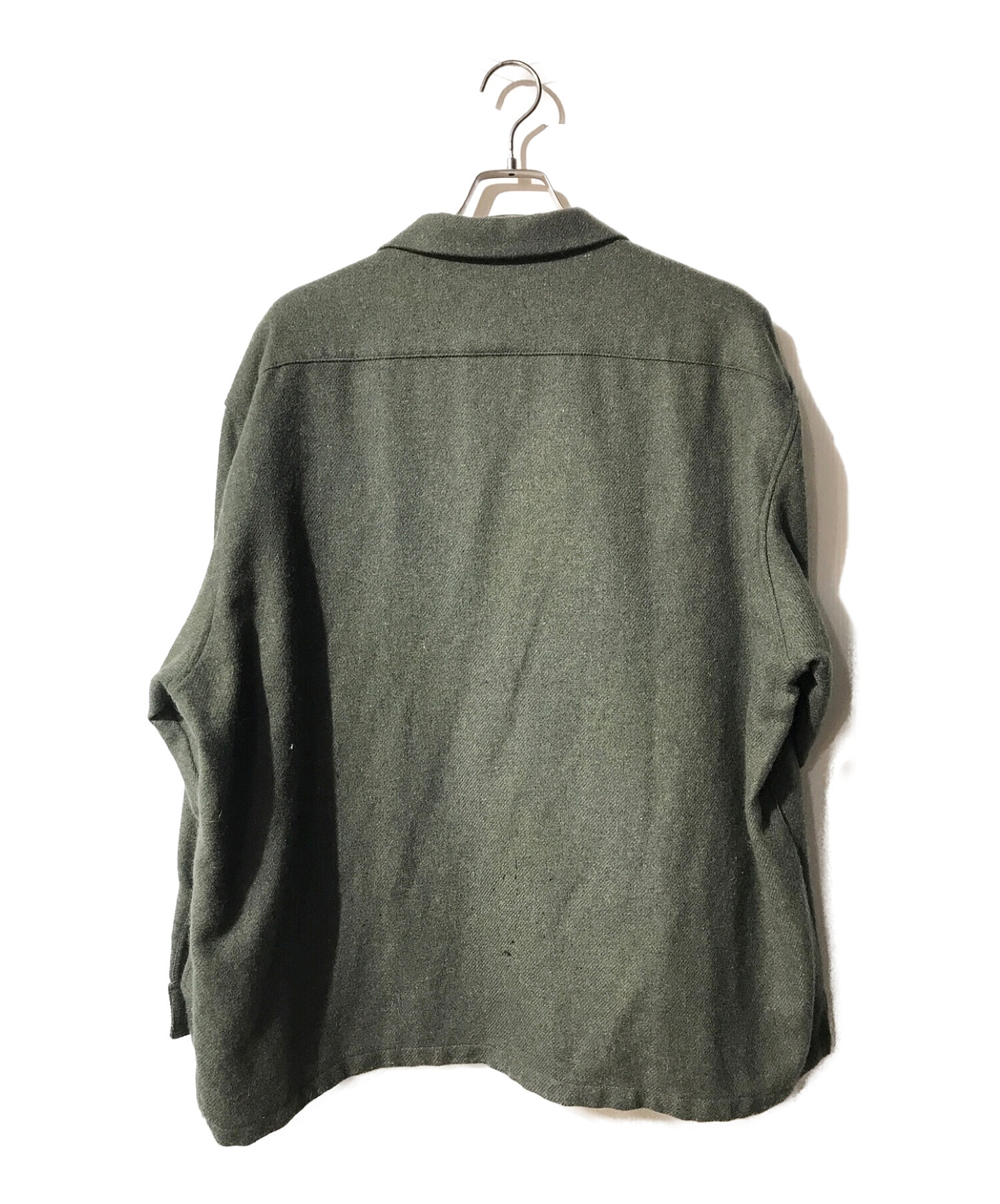 Yuan (ユアン) ウールオープンカラーシャツ オリーブ サイズ:XL