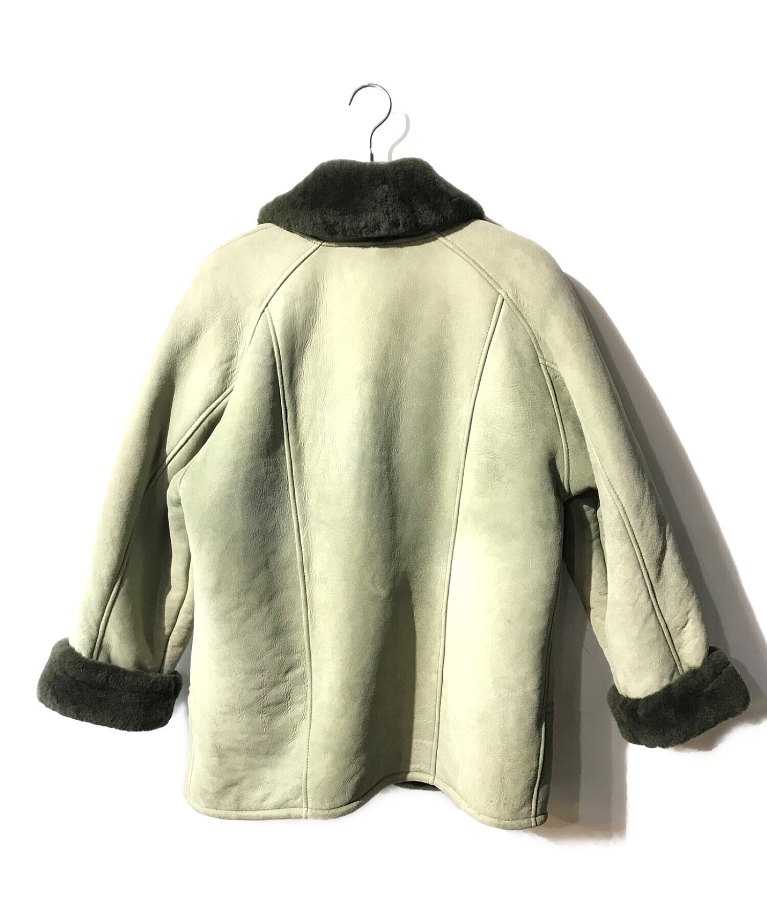 中古・古着通販】USED (ユーズド) SHEEPSKINムートンコート グリーン 