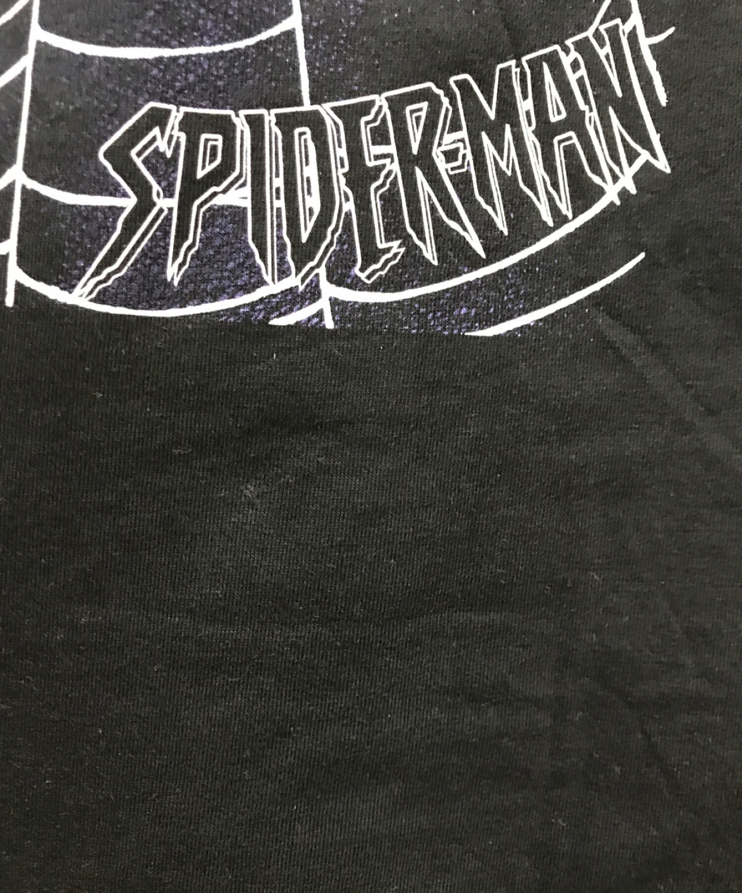 KITH × MARVEL (キス×マーベル) スパイダーマンプリントTシャツ / Spider Man Web Logo Tee ブラック サイズ:L