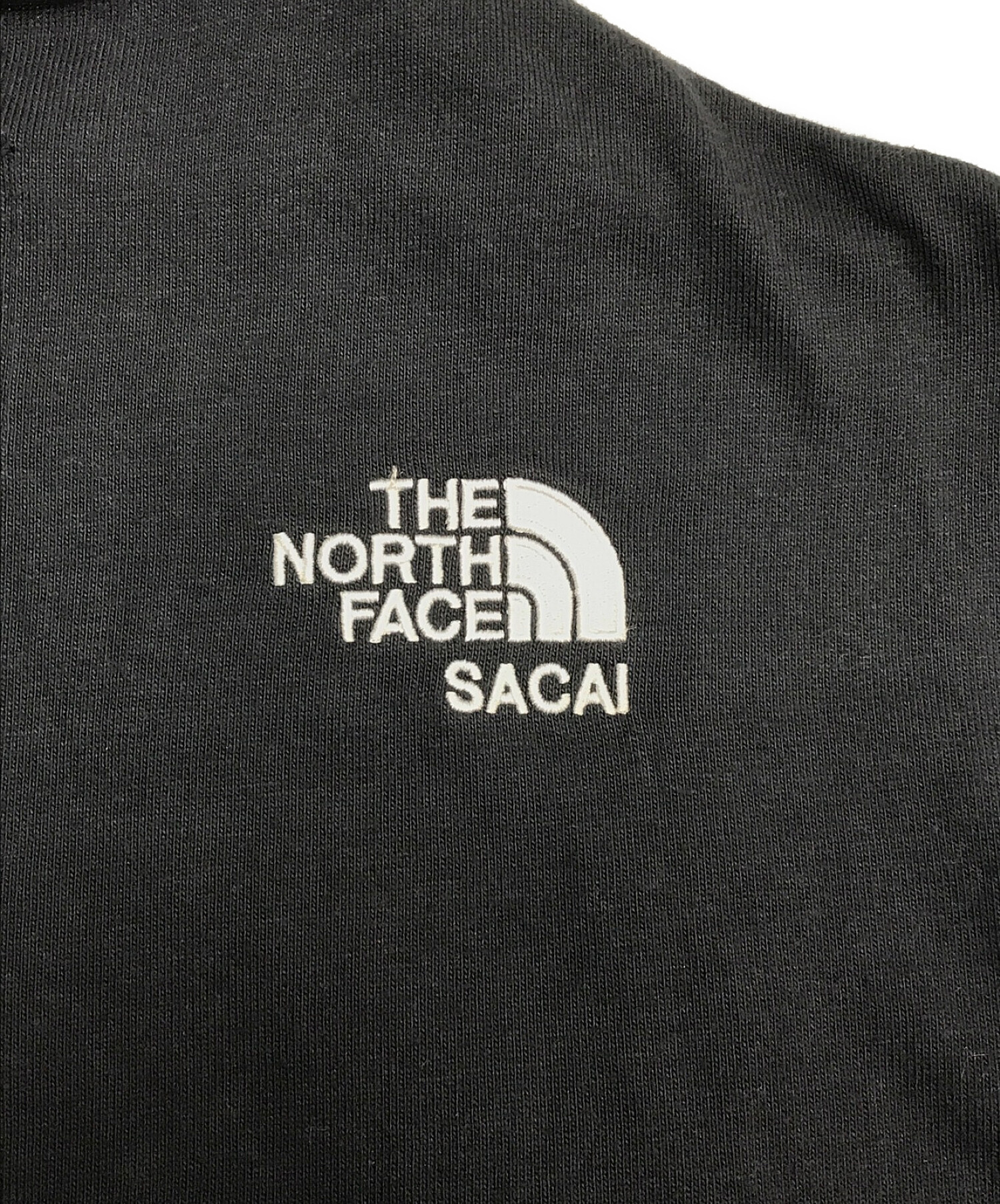 【新品】  sacai / サカイ | × THE NORTH FACE ノースフェイス コラボ サイドジップスリット 両面ロゴ プルオーバー Tシャツ | 1 | ネイビー | メンズ