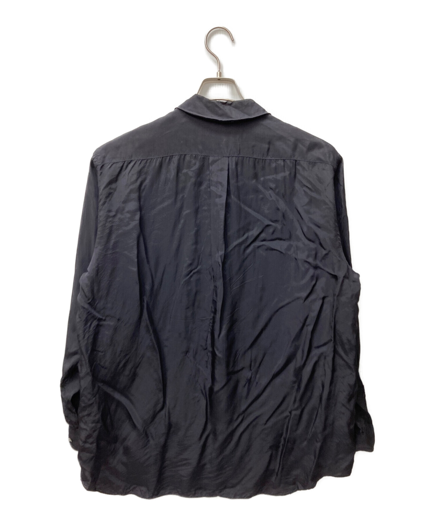 COMME des GARCONS SHIRT (コムデギャルソンシャツ) 80‘sニットドッキングレーヨンシャツ ブラック サイズ:M