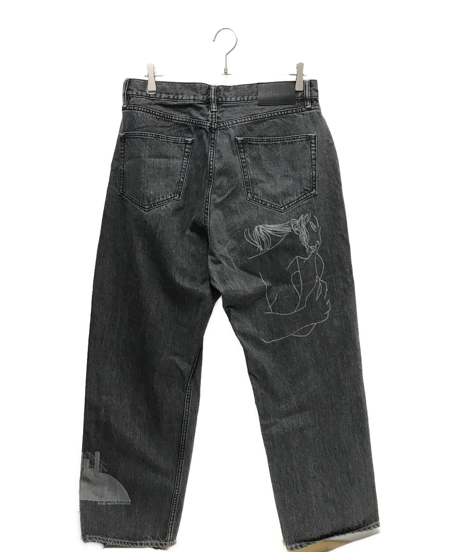 中古・古着通販】HUF (ハフ) LOOSIES WASHED DENIM PANT ブラック 