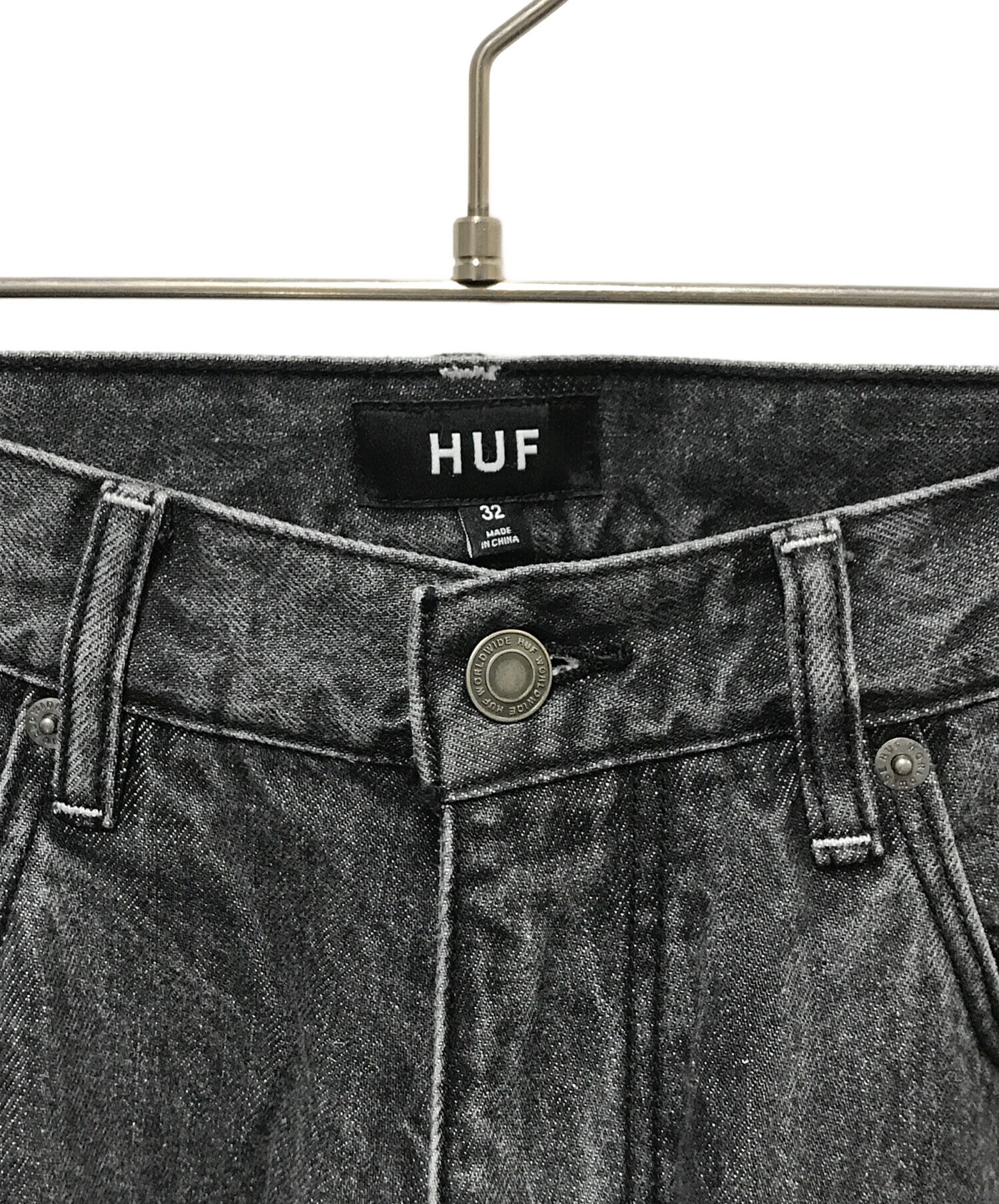 中古・古着通販】HUF (ハフ) LOOSIES WASHED DENIM PANT ブラック 