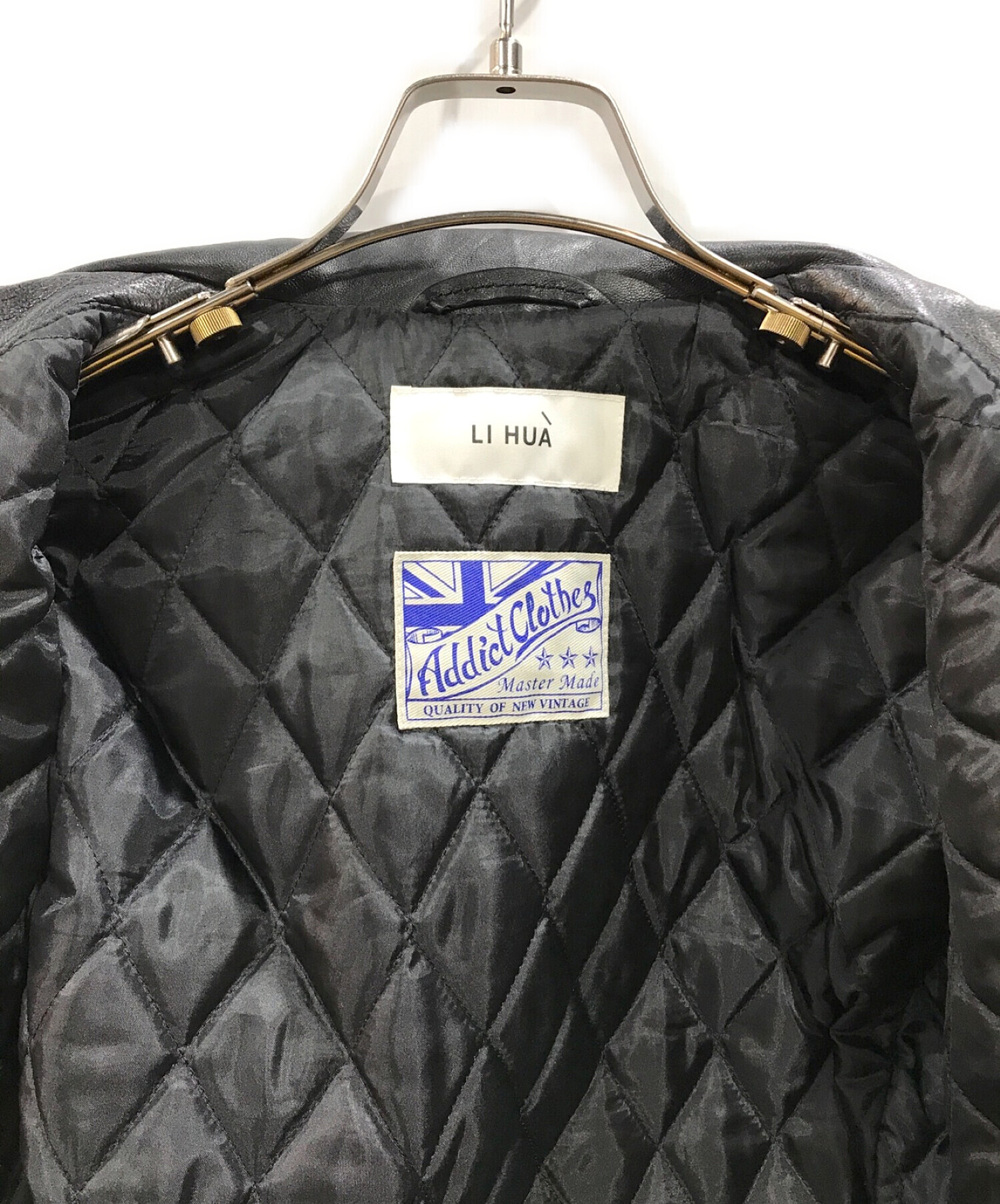 LI HUA (リーファー) ラムレザーライダースジャケット ブラック サイズ:38