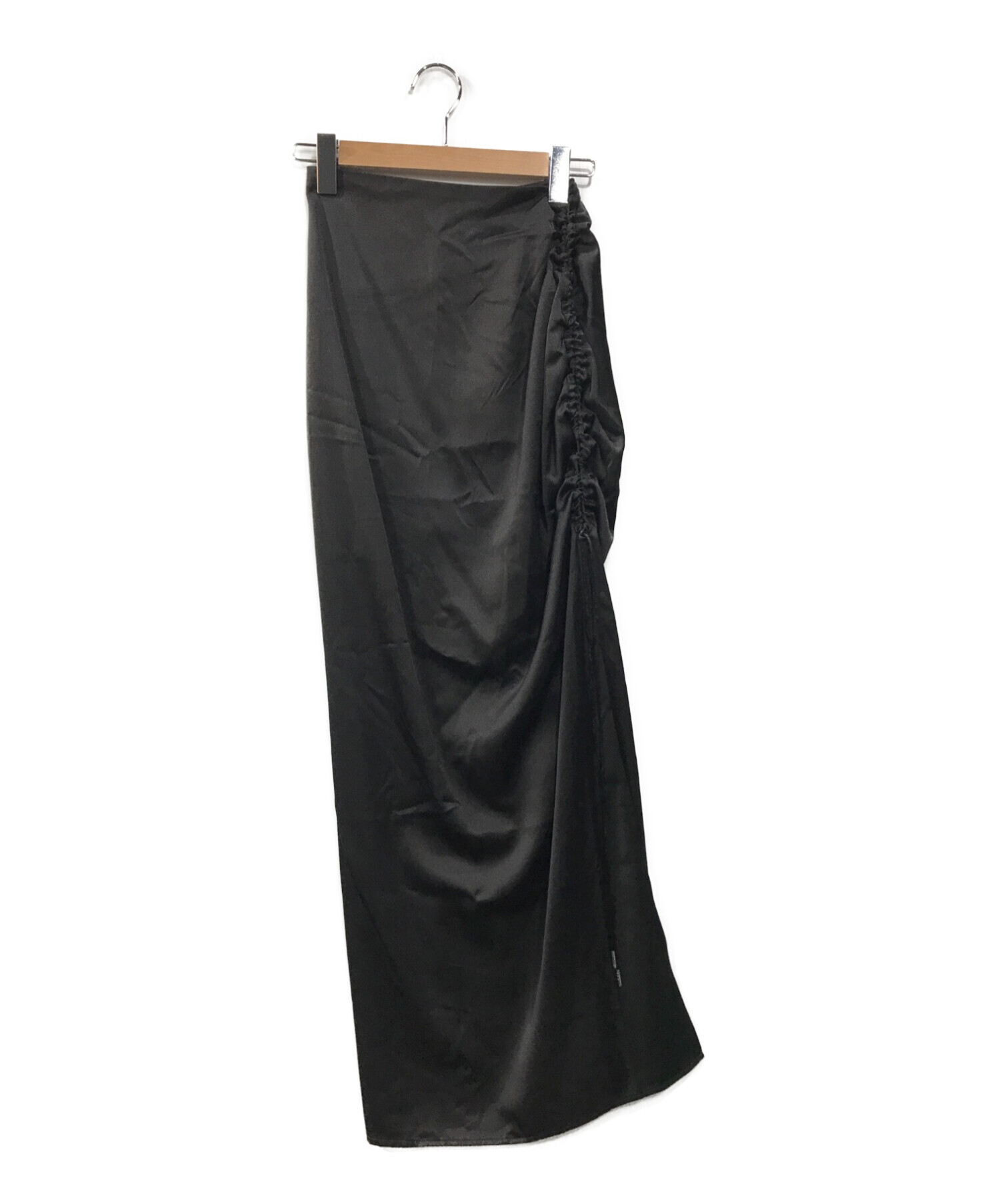 MELT THE LADY (メルトザレディ) サイドギャザーディープスリットスカート ブラック サイズ:S