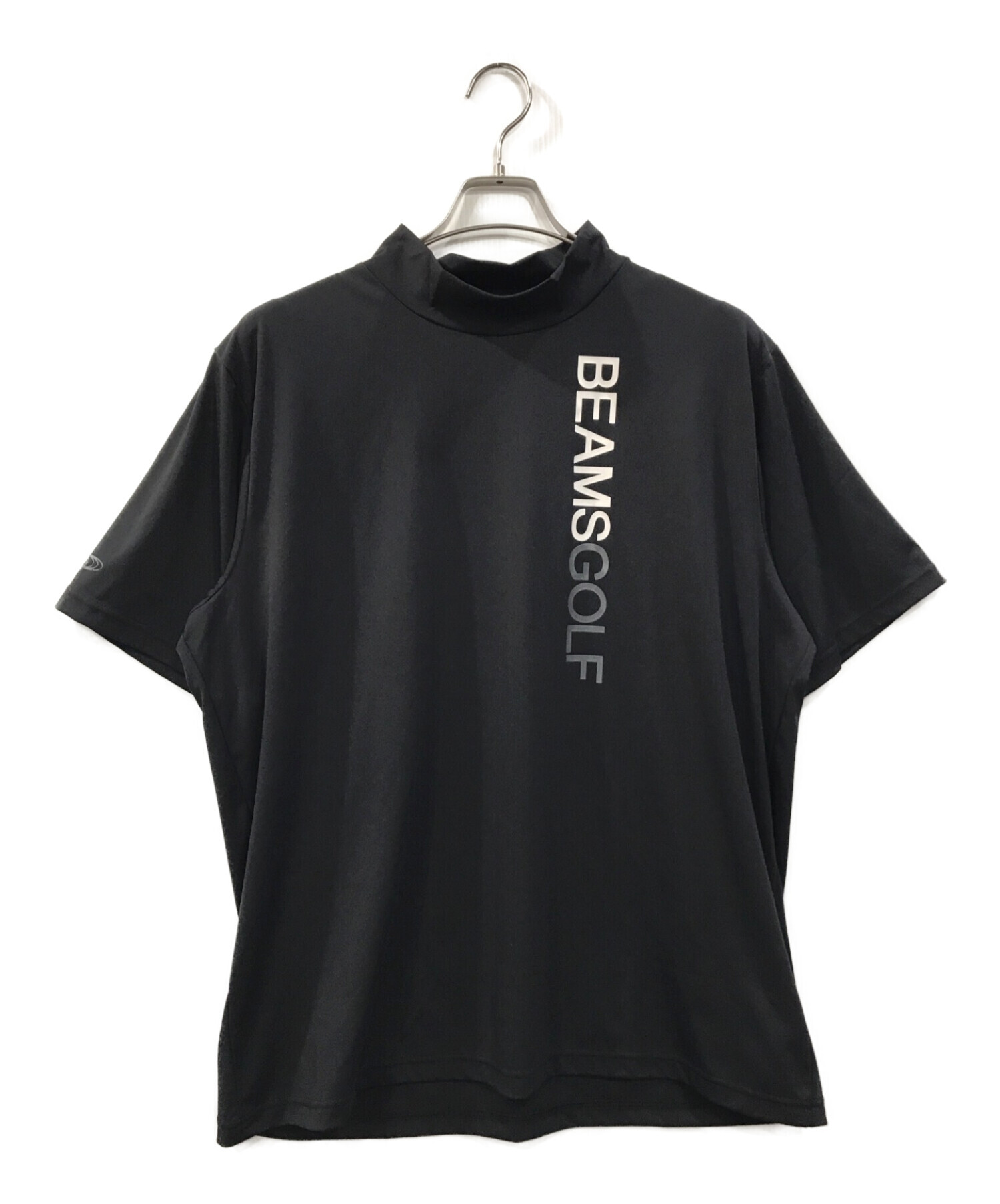 BEAMS GOLF ORANGE LABEL (ビームスゴルフオレンジレーベル) スポーツロゴ モックネックシャツ ブラック サイズ:XL
