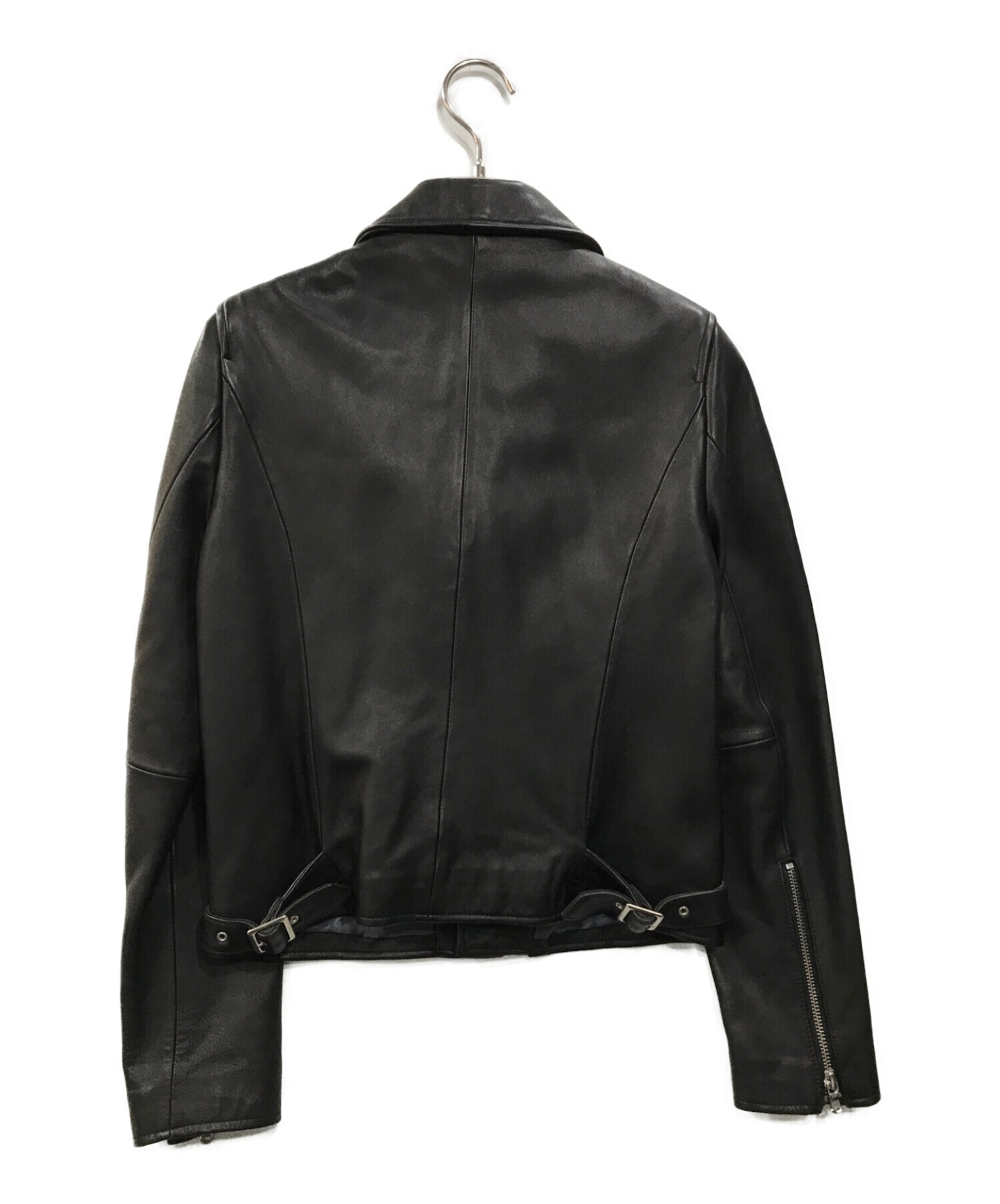 IENA イエナ 甘ったる ラムライダースブルゾン 38 ブラック 