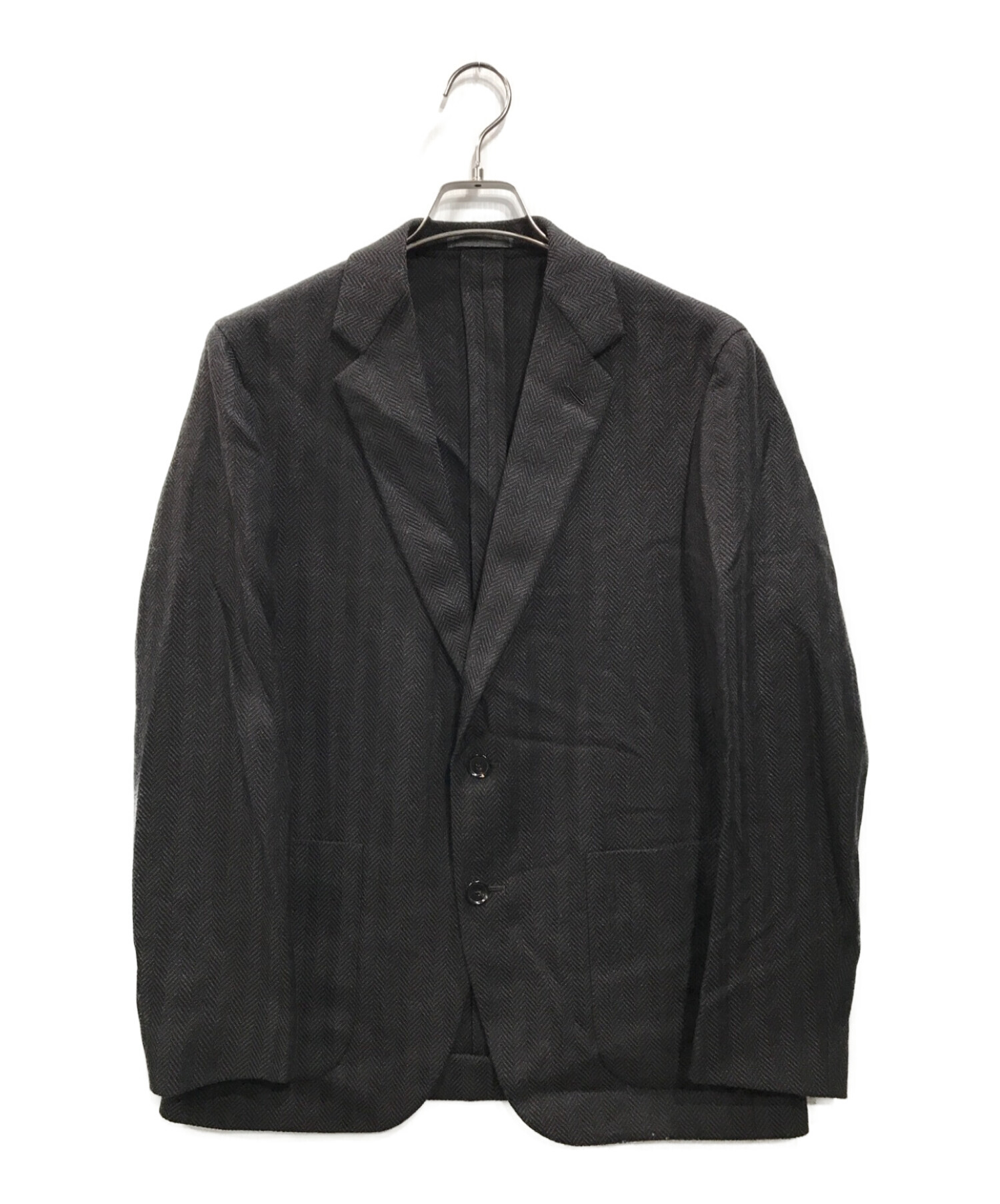 caruso (カルーゾ) ウールヘリンボーン2Bジャケット ブラック サイズ:48
