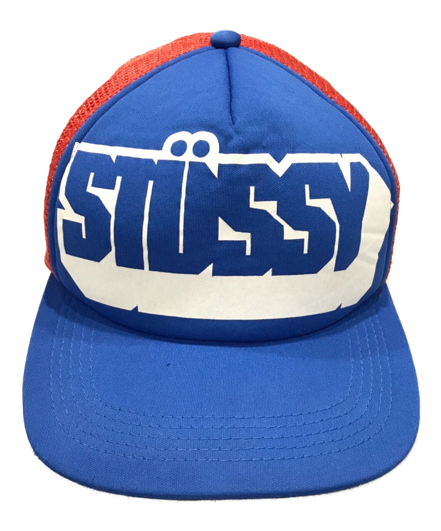 stussy (ステューシー) 90'sメッシュキャップ レッド×ブルー