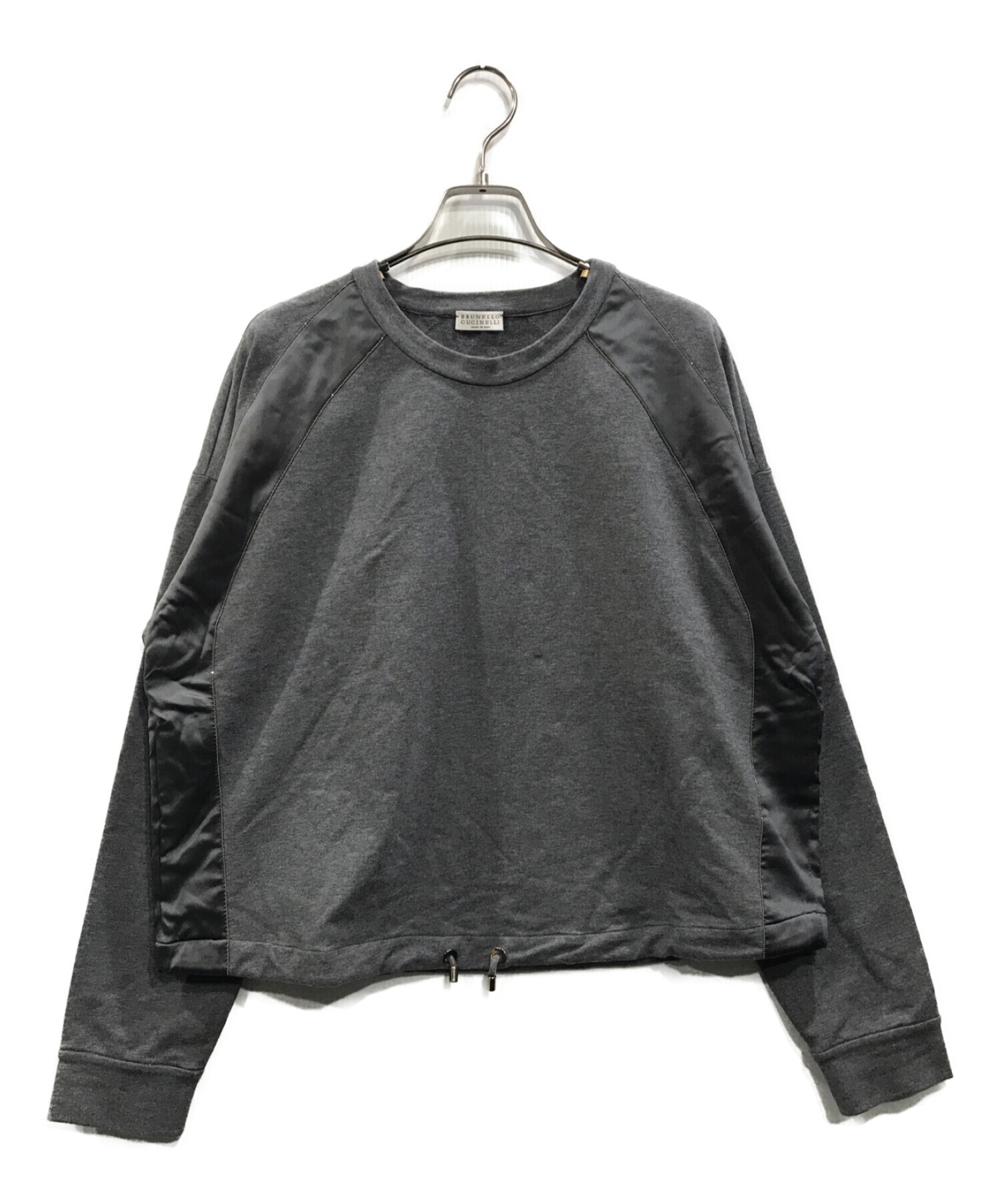 BRUNELLO CUCINELLI グレー 長袖 Tシャツ Brunello Cucinelli - Heather Gray Ribbed Cotton Long Sleeve