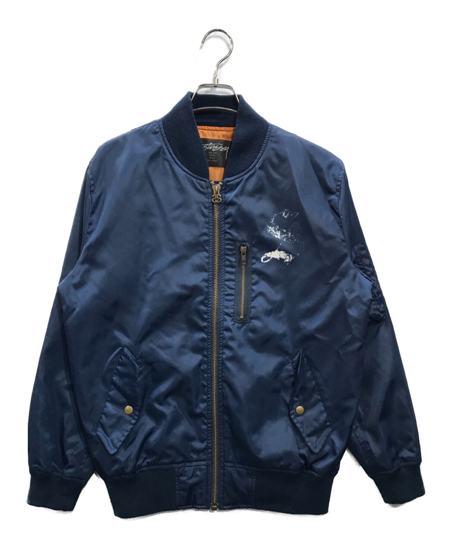 中古・古着通販】stussy (ステューシー) 00s MA-1ジャケット ネイビー 