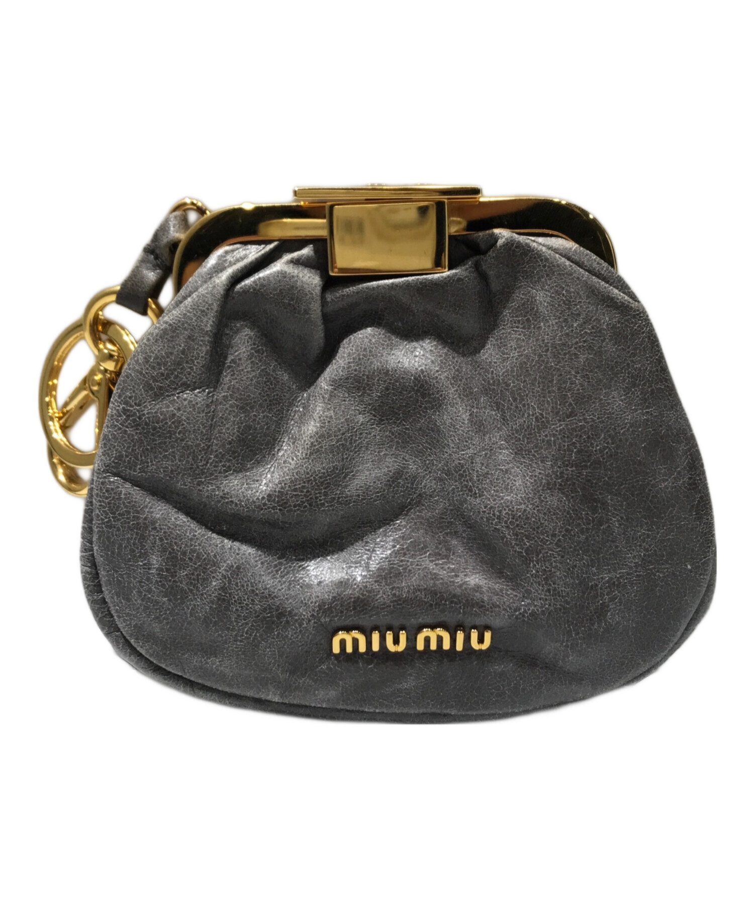 MIU MIU 黒 がま口 コインケース ハラコ 保存袋付き