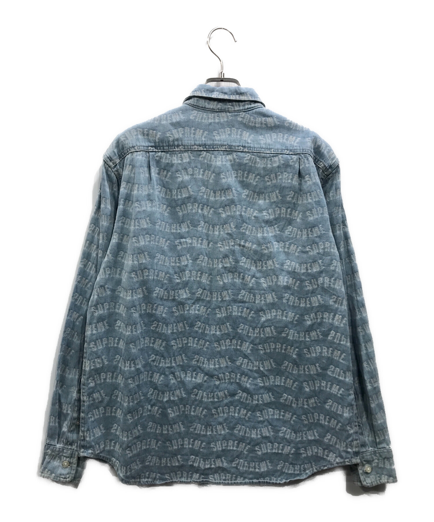 Supreme Arc Jacquard Denim Shirt Blue XL ファッション