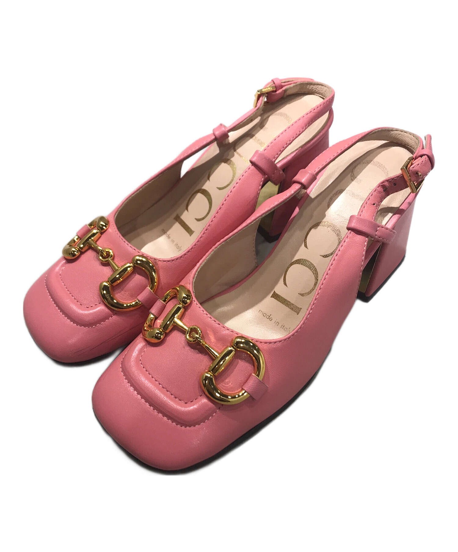 中古・古着通販】GUCCI (グッチ) ホースビットパンプス ピンク サイズ 