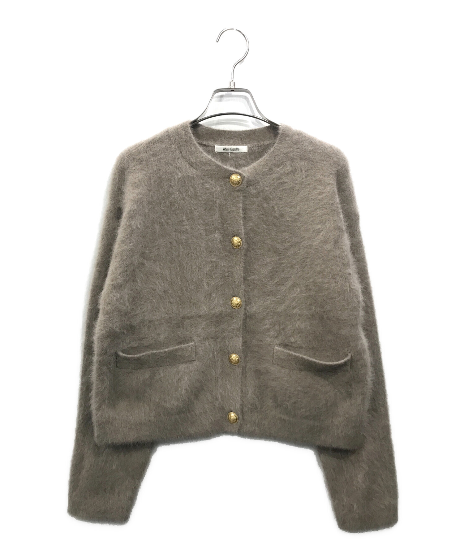 【美品】ウィムガゼット　カシミヤ混ファーニットジャケット　ブラウン Whim Gazette(ウィム ガゼット)のカシミヤ混ファーニットジャケット