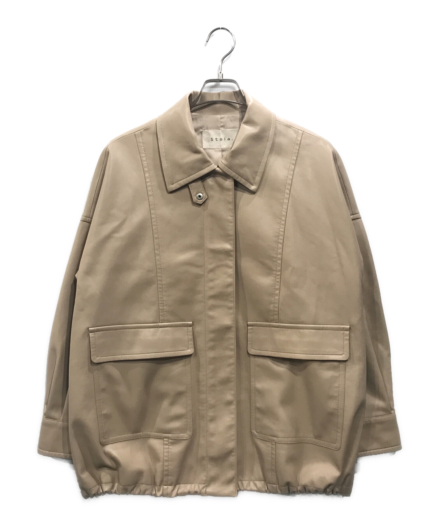 中古・古着通販】stola. (ストラ) フェイクレザーブルゾン ベージュ  
