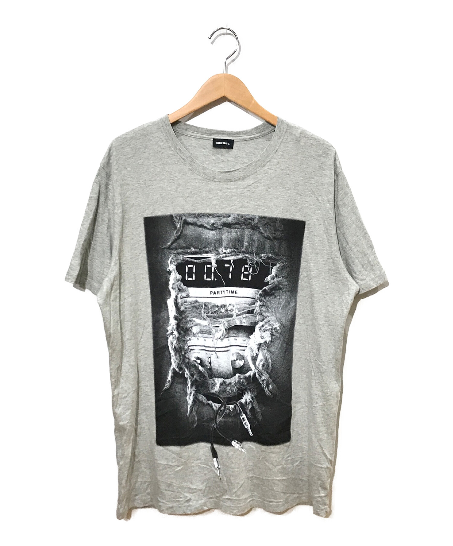 DIESEL (ディーゼル) プリントTシャツ グレー サイズ:XL