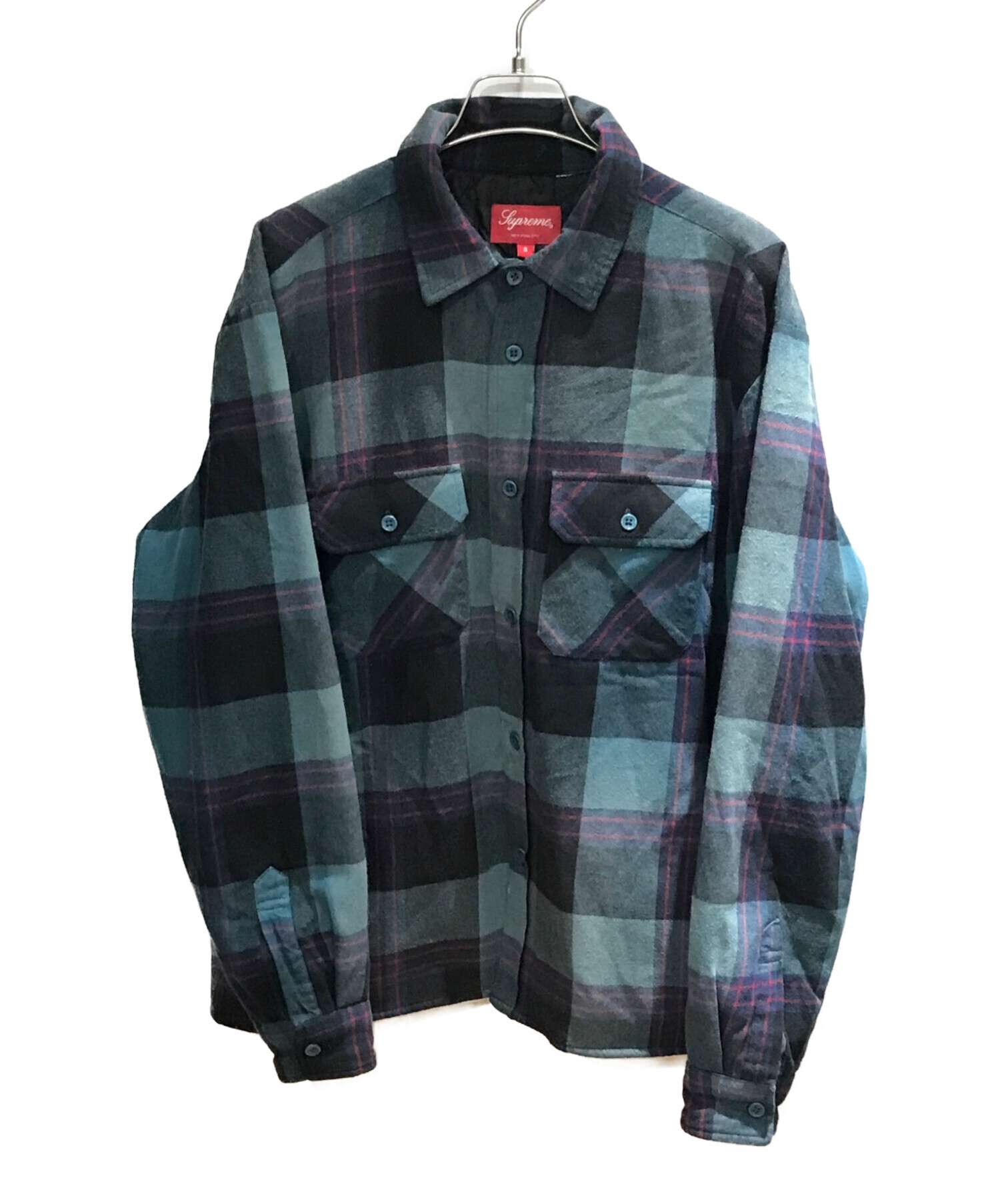 supreme 20aw quilted flannel shirt S