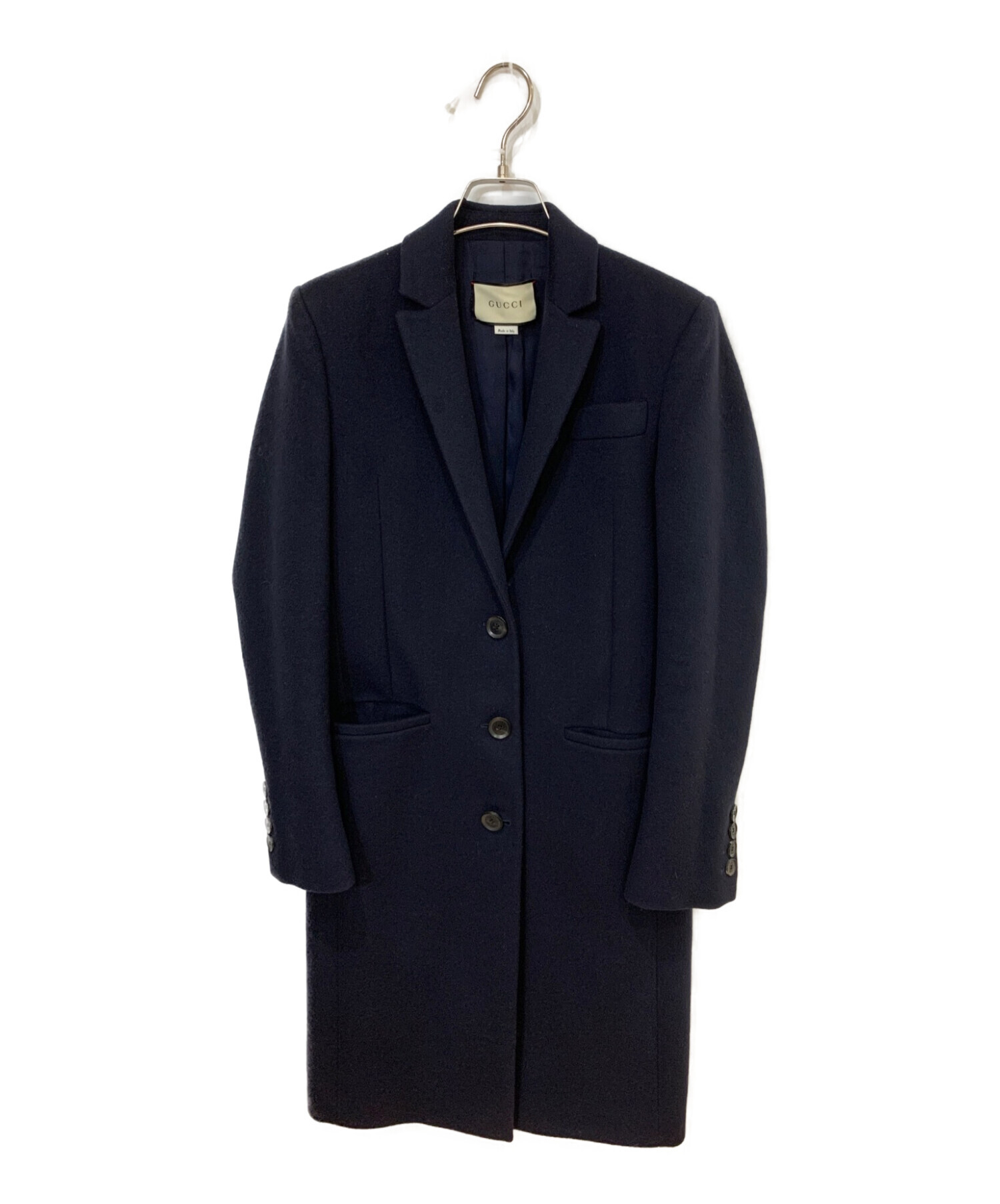 中古・古着通販】GUCCI (グッチ) 18AW チェスターコート ネイビー  