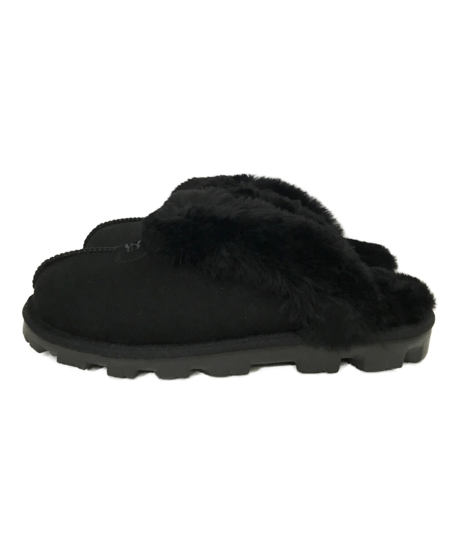 中古・古着通販】UGG (アグ) ムートンサンダル ブラック サイズ:24 