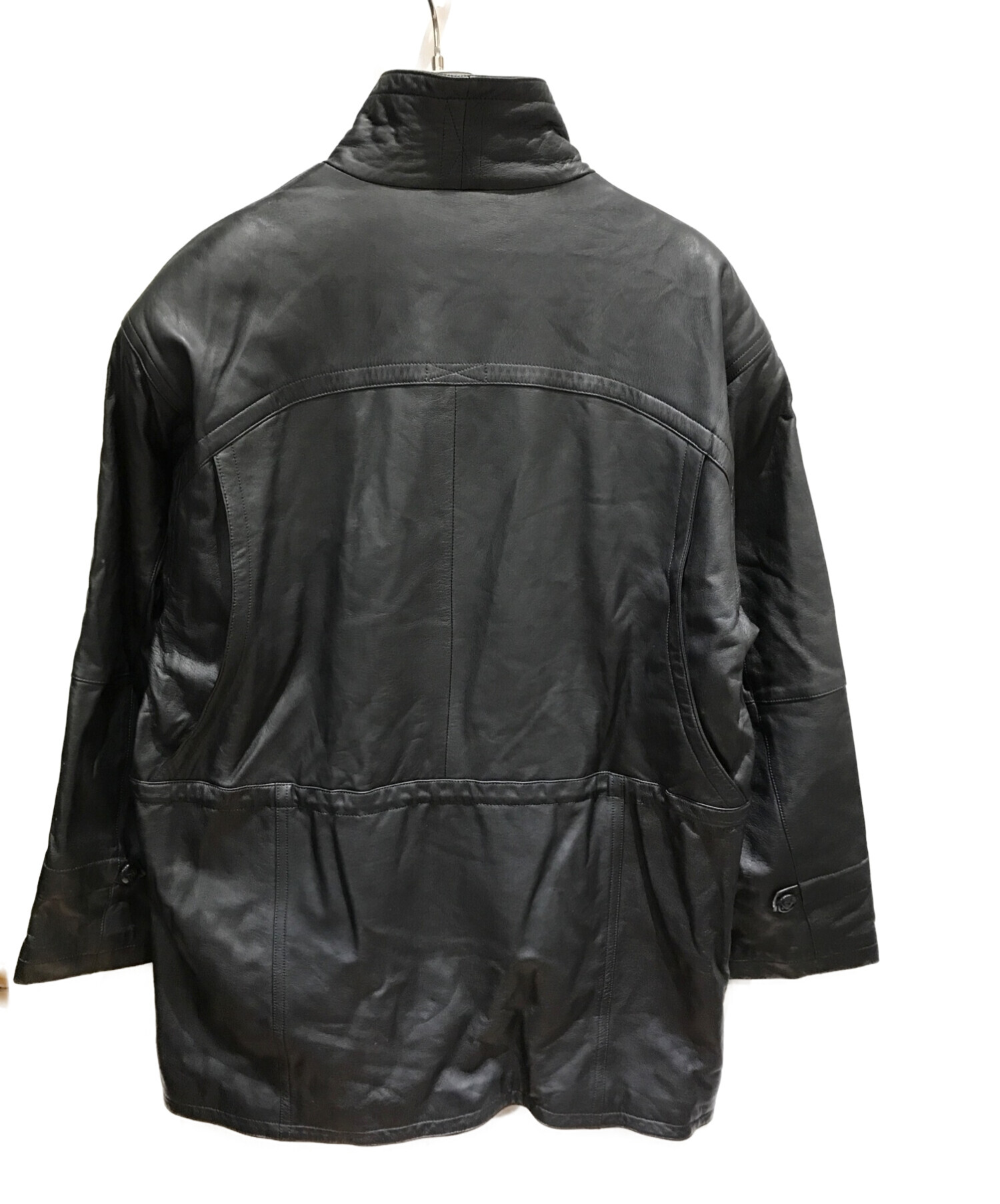 PIERRE BALMAIN (ピエール バルマン) ラムレザージャケット ブラック サイズ:3L