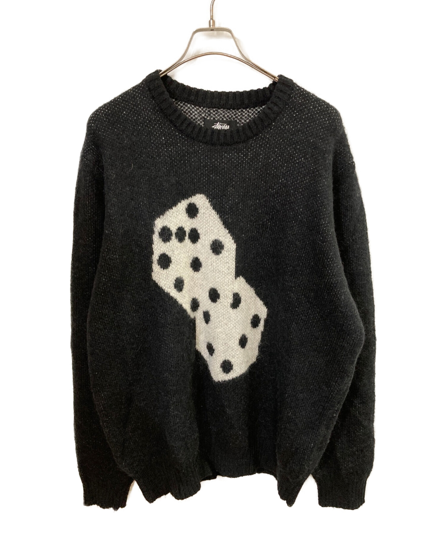 中古・古着通販】stussy (ステューシー) ダイスモヘアニット ブラック 