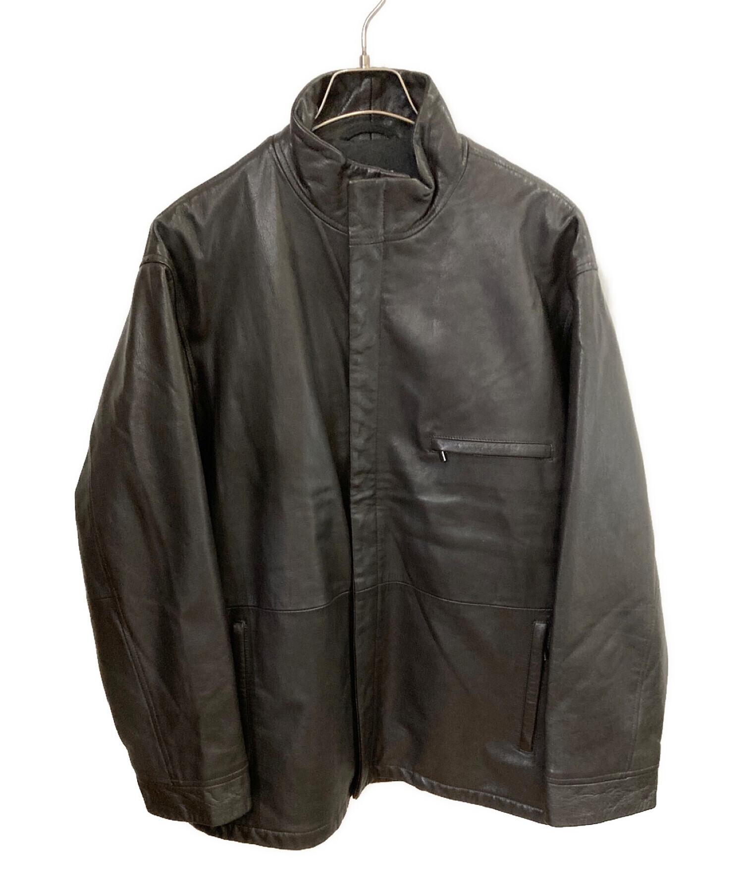 ARMANI COLLEZIONI (アルマーニ コレツィオーニ) ゴートレザージャケット ブラック サイズ:46