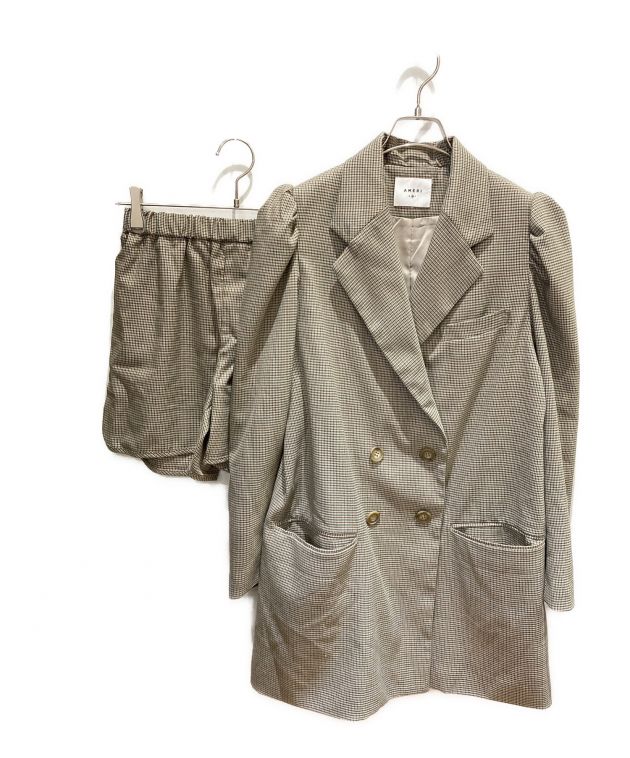 中古・古着通販】Ameri (アメリ) CHECK JACKET MINI DRESS ブラウン 