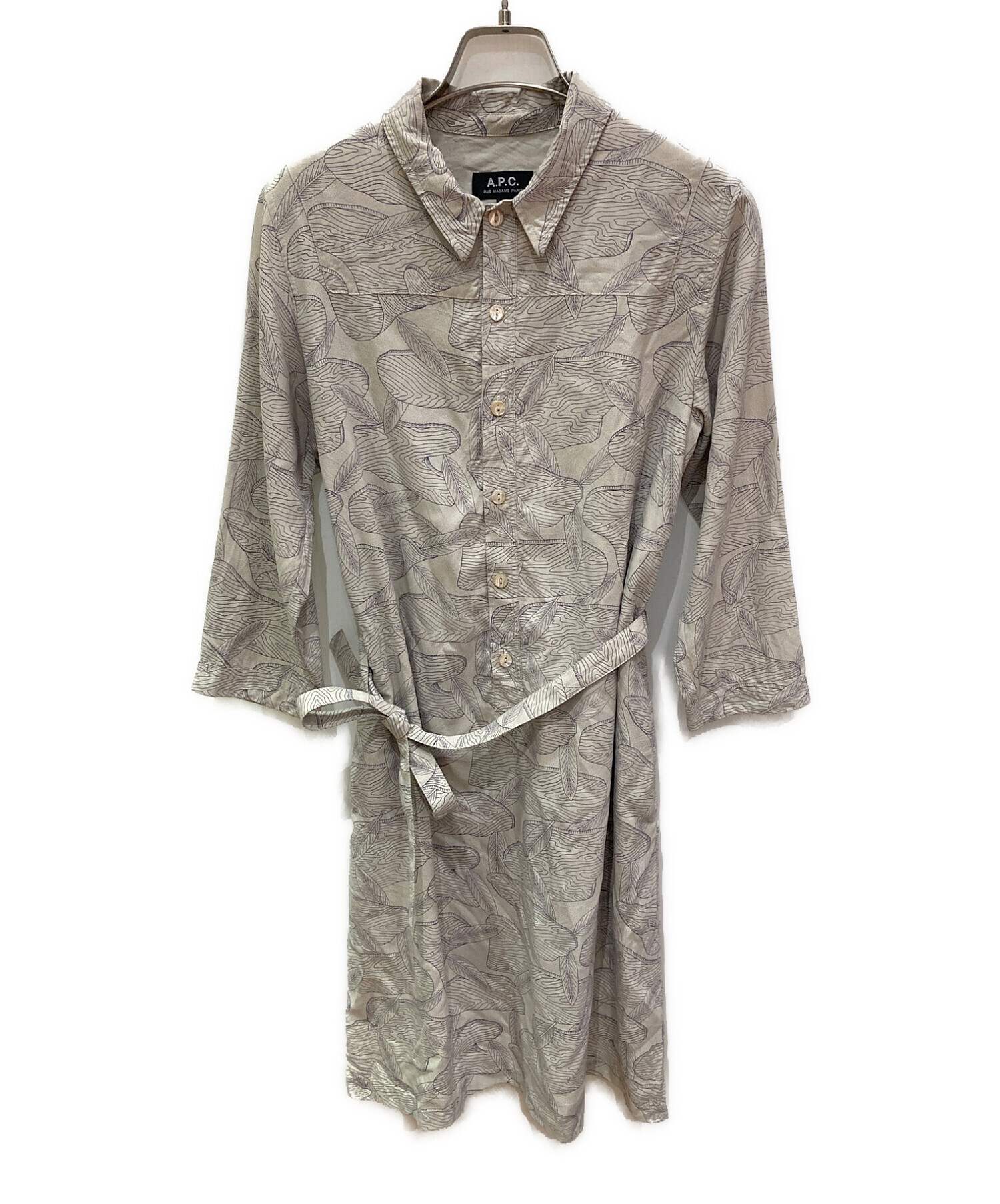 中古・古着通販】A.P.C. (アーペーセー) シルクシャツワンピース 