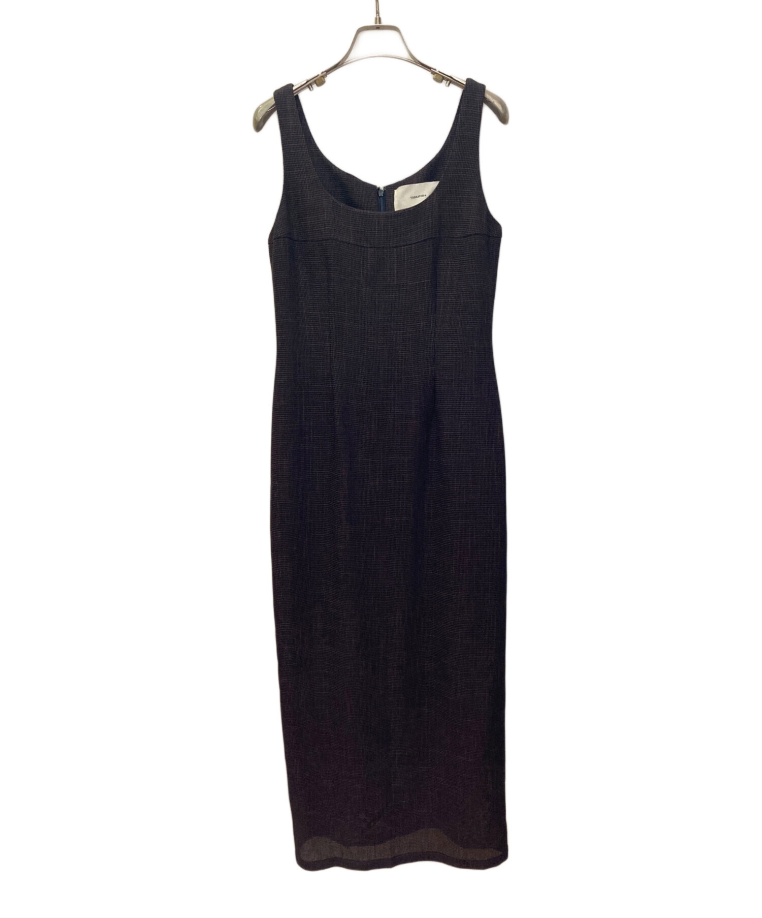 トゥデイフル Check Pencil Dress 38｜キャミワンピース 