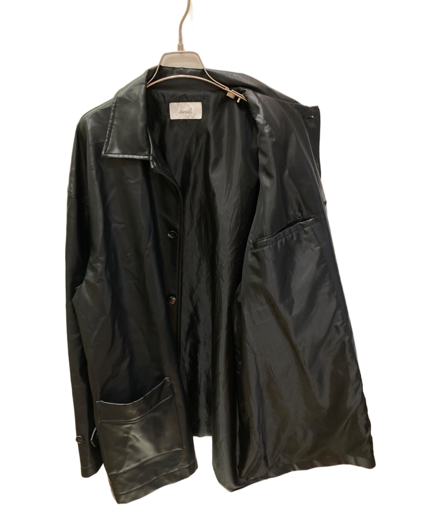 中古・古着通販】soerte (ソエルテ) スタンドカラーフェイクレザー 