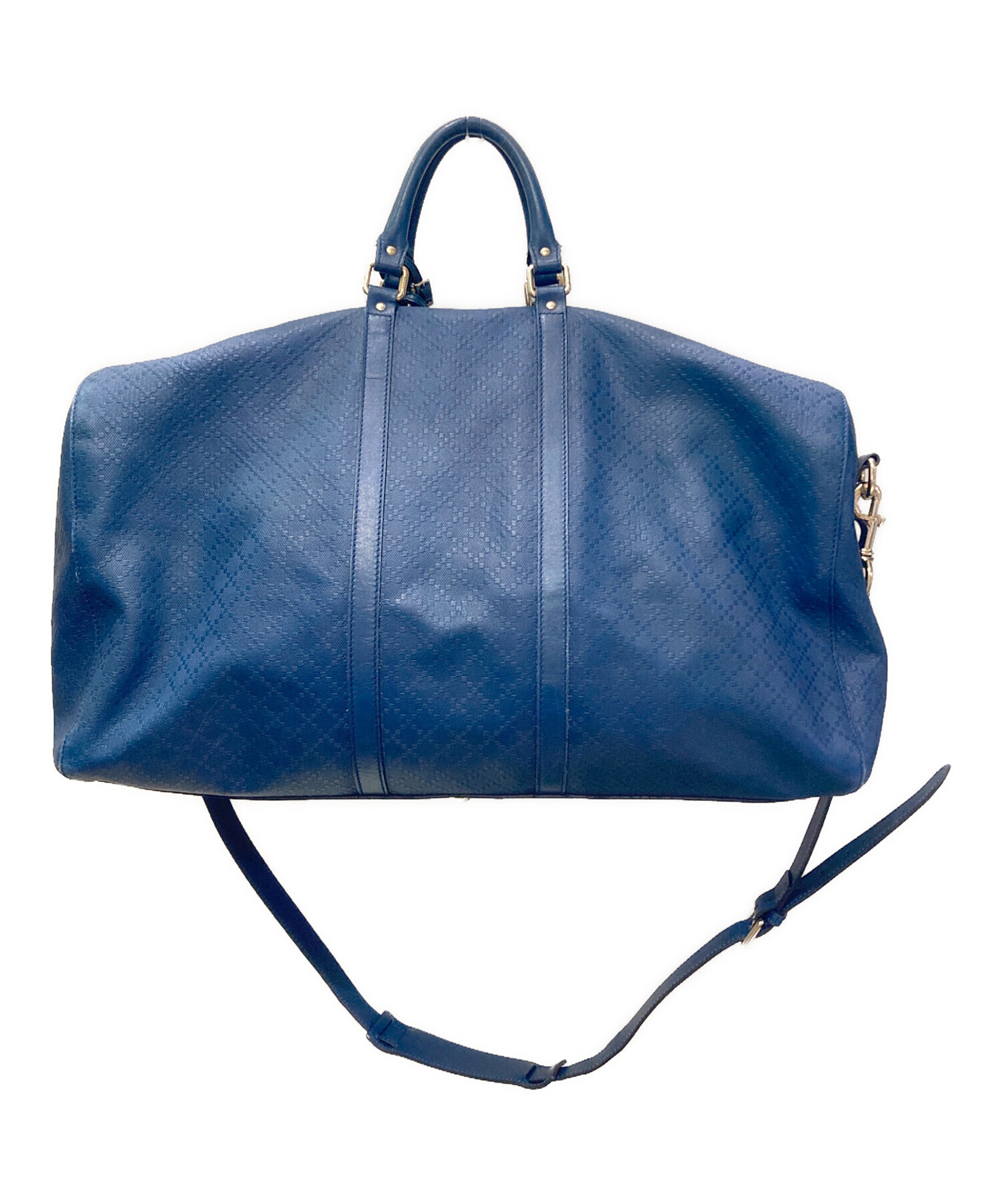 中古・古着通販】GUCCI (グッチ) ボストンバッグ ネイビー｜ブランド 