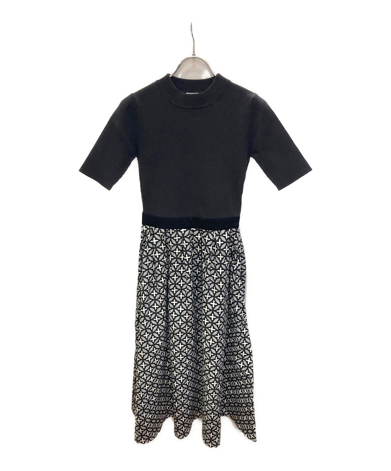 オーバーラップコンビサークルワンピースドレステリア