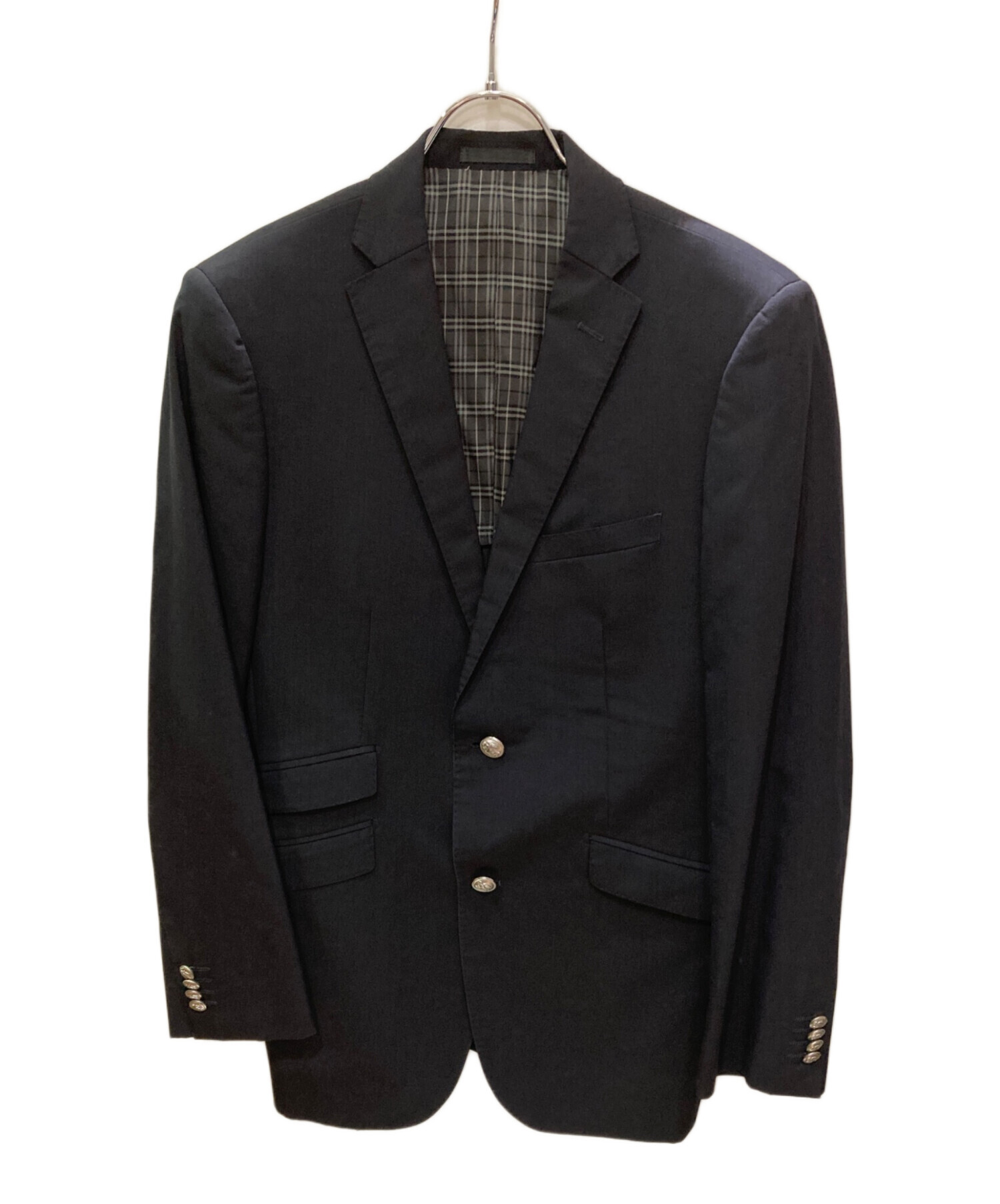 【大人ビジカジ】バーバリーブリット・テーラードジャケット・さらさら・ブラック・L 大人ビジカジ】バーバリーブリット・テーラードジャケット・さらさら