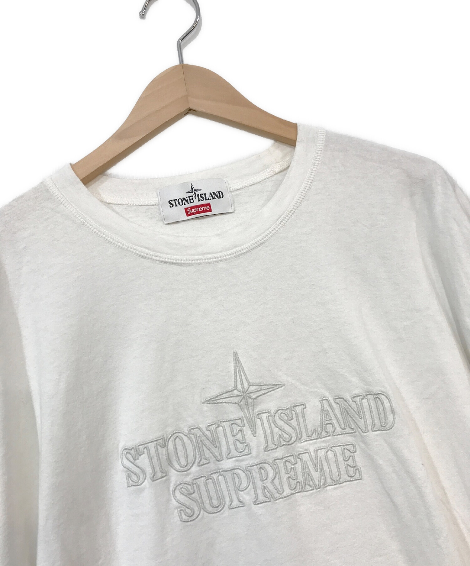 Supreme Stone Island 刺繍ロゴTシャツ