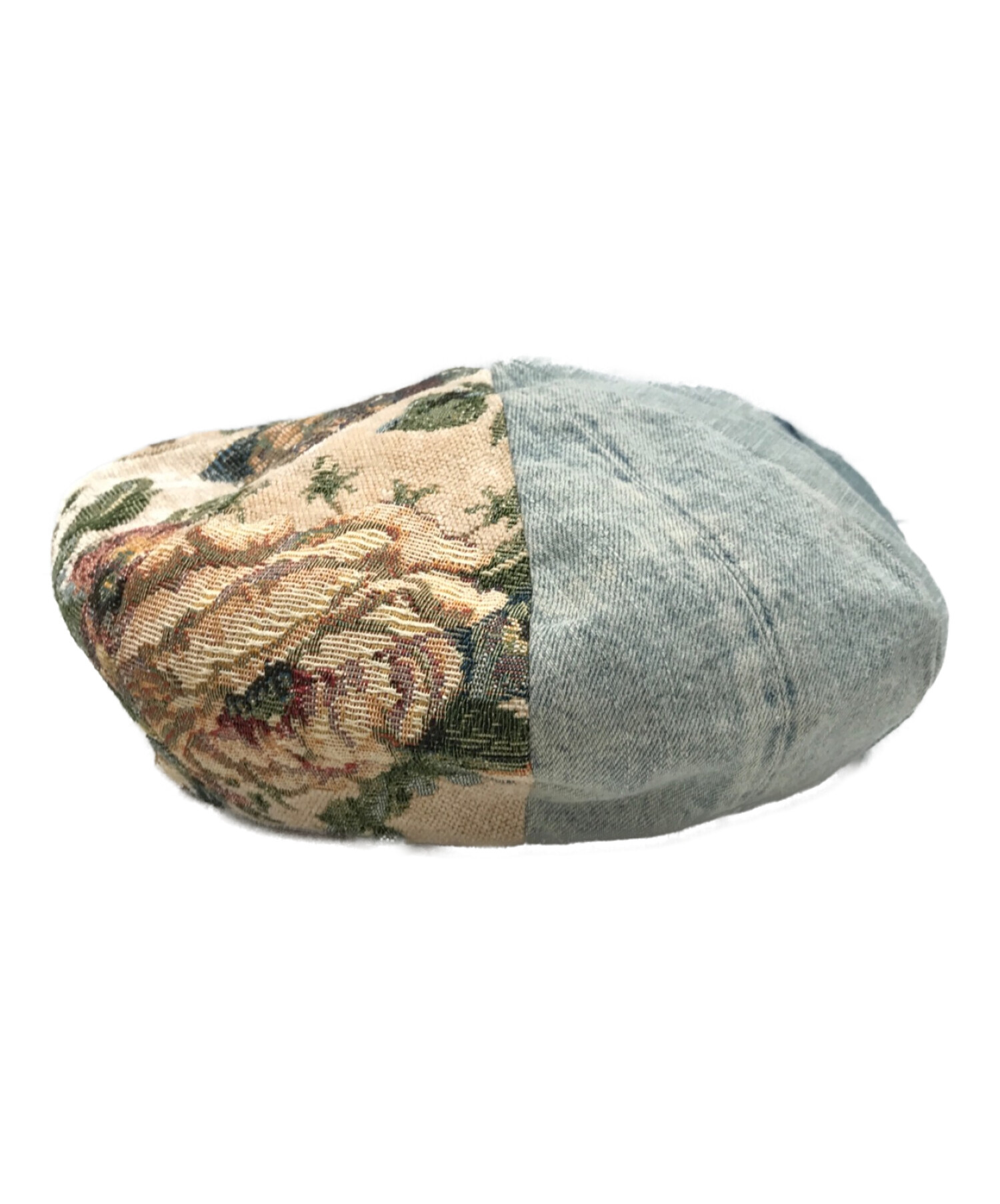 KAPITAL (キャピタル) ゴブラン織りベレー帽 インディゴ×ベージュ サイズ:FREE