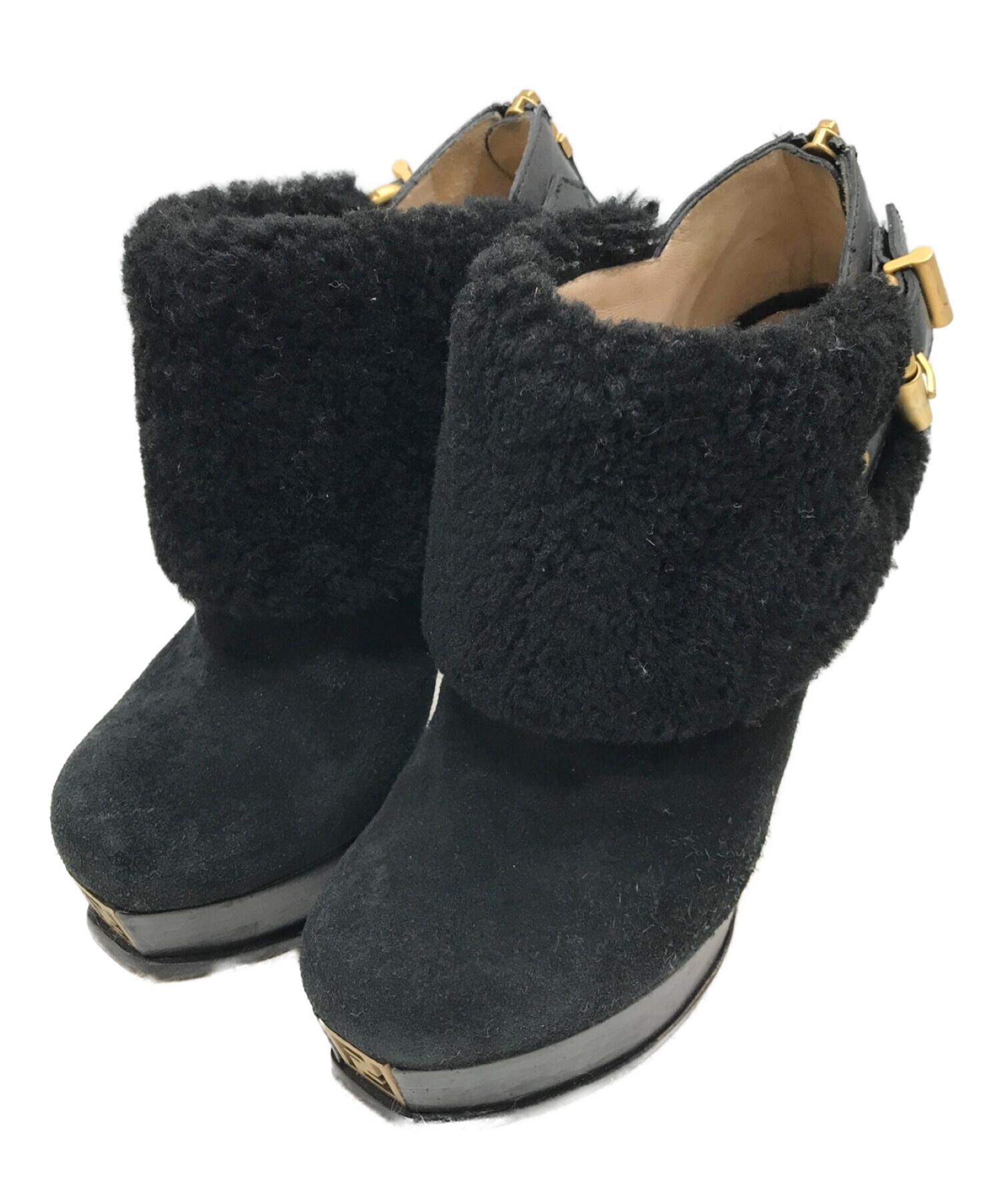 FENDIムートンブーツセンターロゴ FENDIムートンブーツセンターロゴ