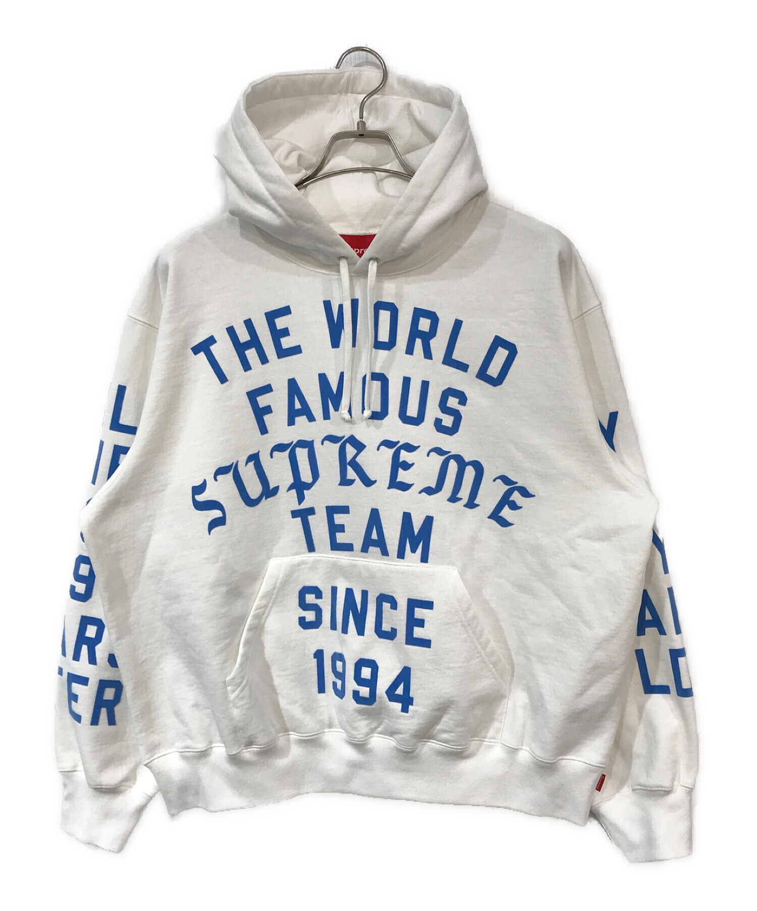 SUPREME (シュプリーム) Team Flocked Hooded Sweatshirt ホワイト サイズ:Ｍedium