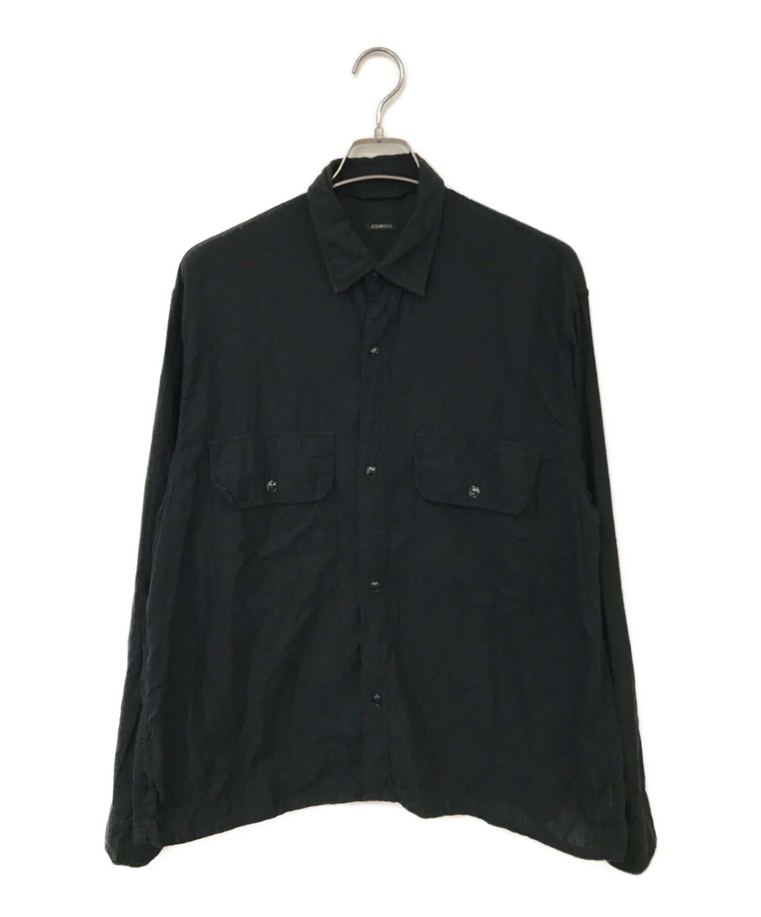 Comoli ベタシャンCPOシャツ　ブラック