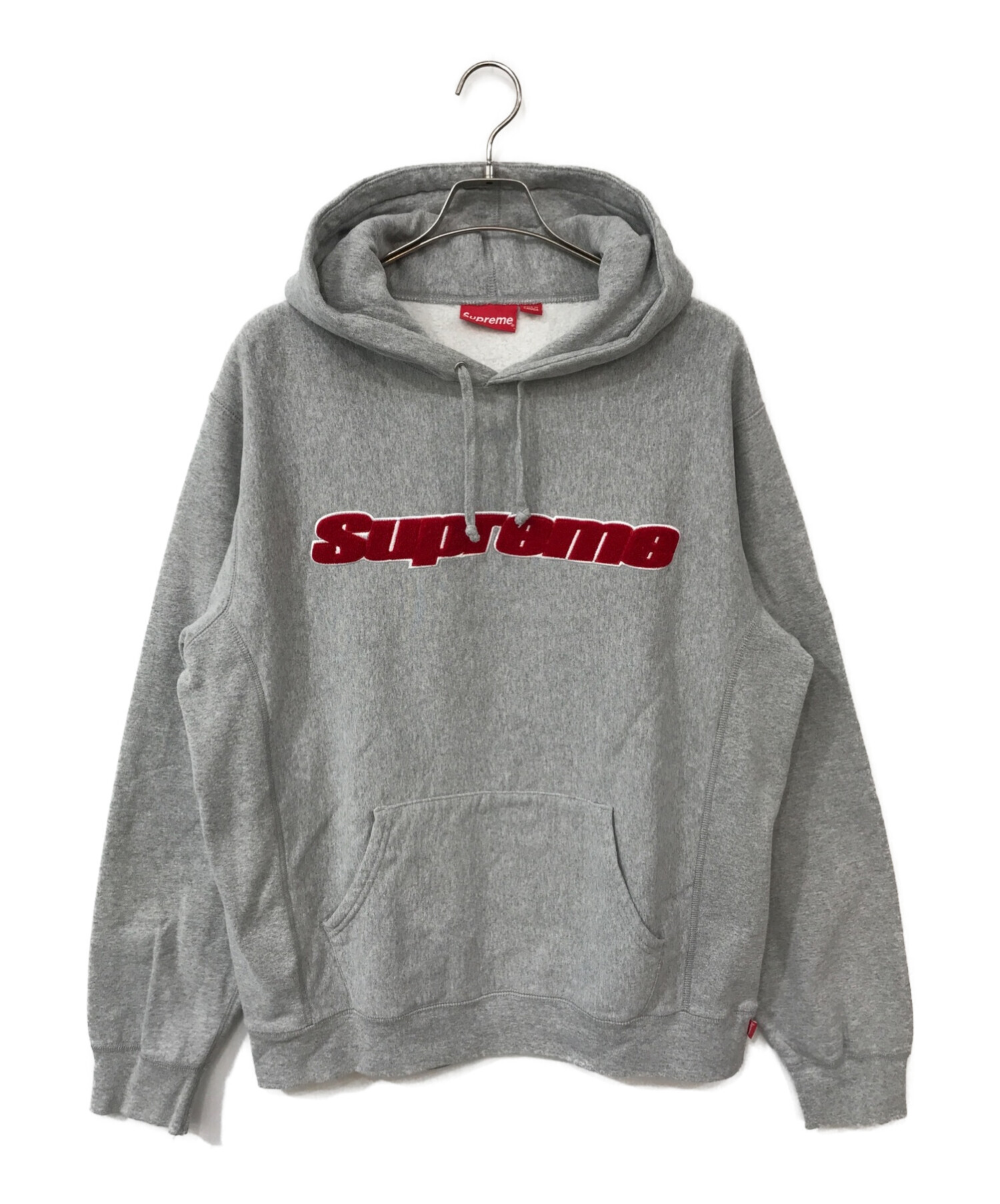 Supreme (シュプリーム) Chenille Hooded Sweatshirt グレー サイズ:XL
