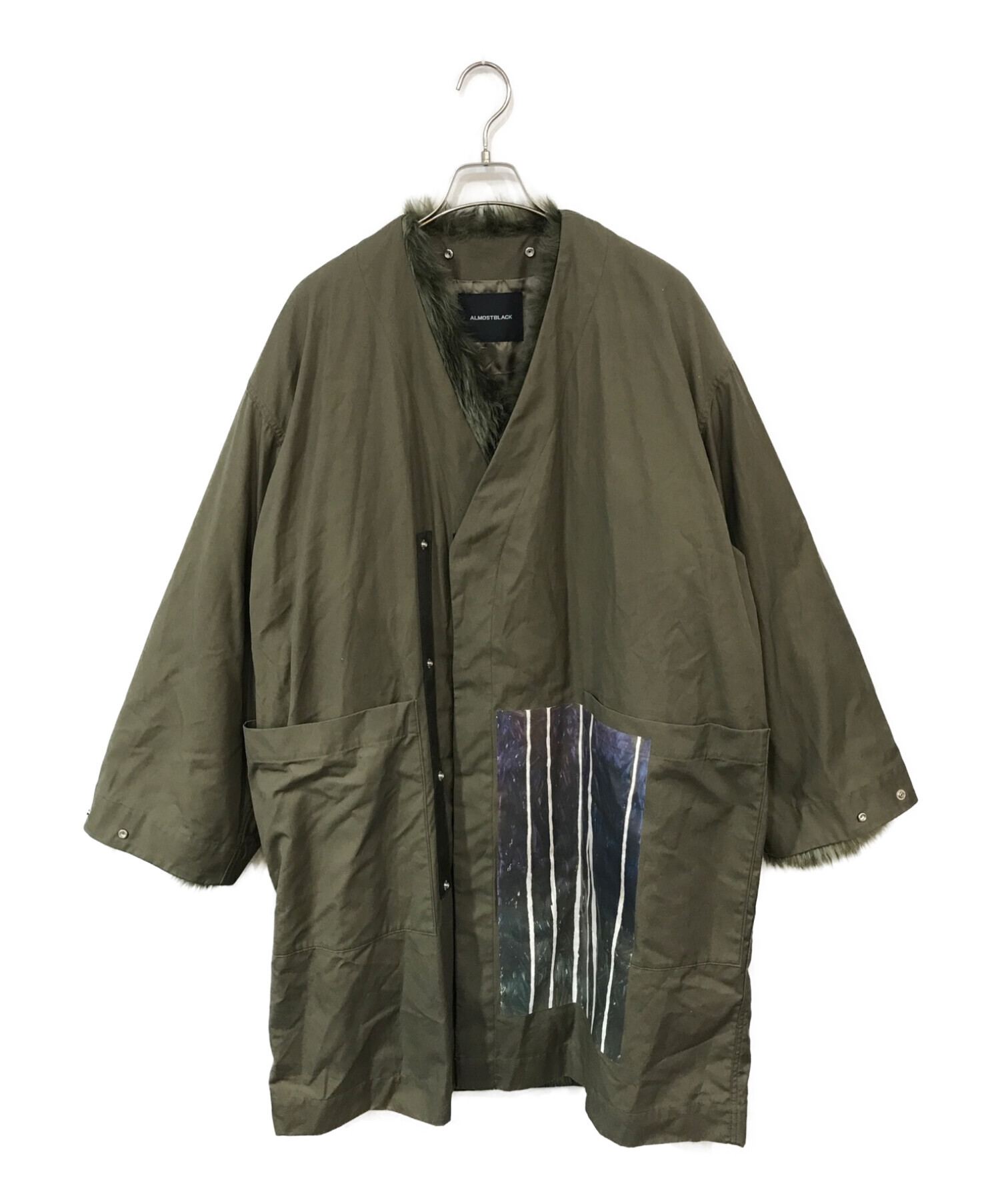 中古・古着通販】ALMOSTBLACK (オールモストブラック) ノーカラー 