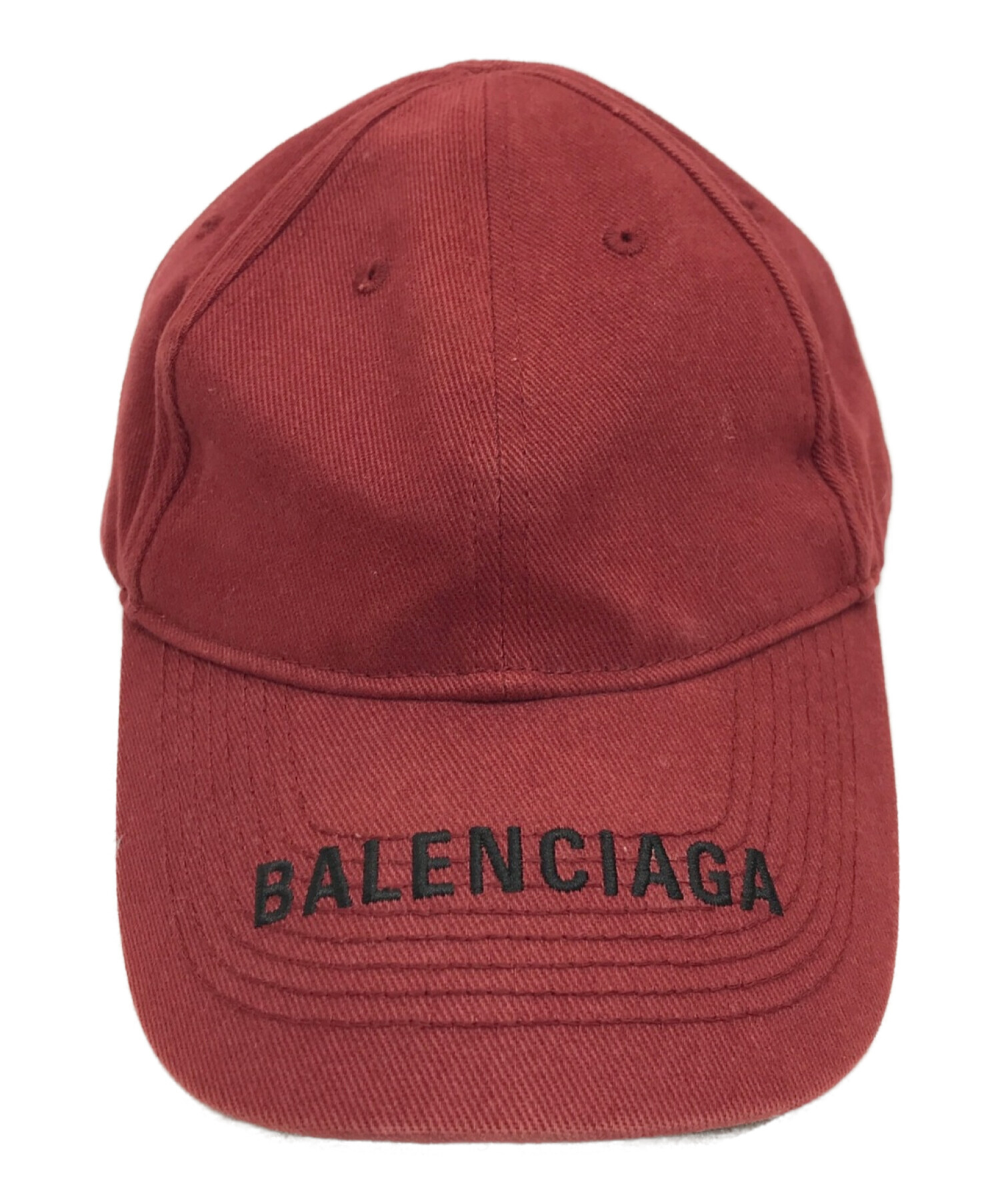 BALENCIAGA (バレンシアガ) ロゴ刺繍キャップ レッド サイズ:L