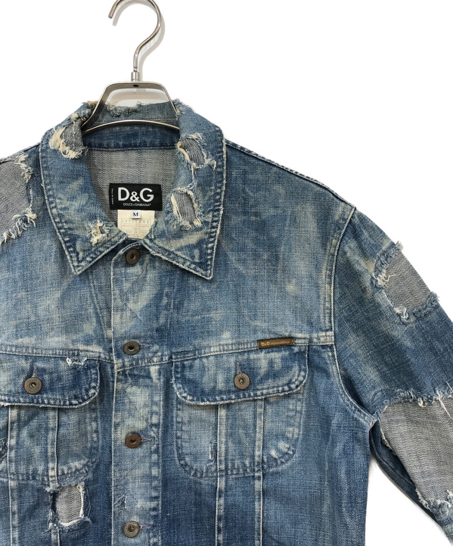 定価10万超　D&G ダメージ加工デニムジャケット M. 定価10万超D&G ダメージ加工デニムジャケット M
