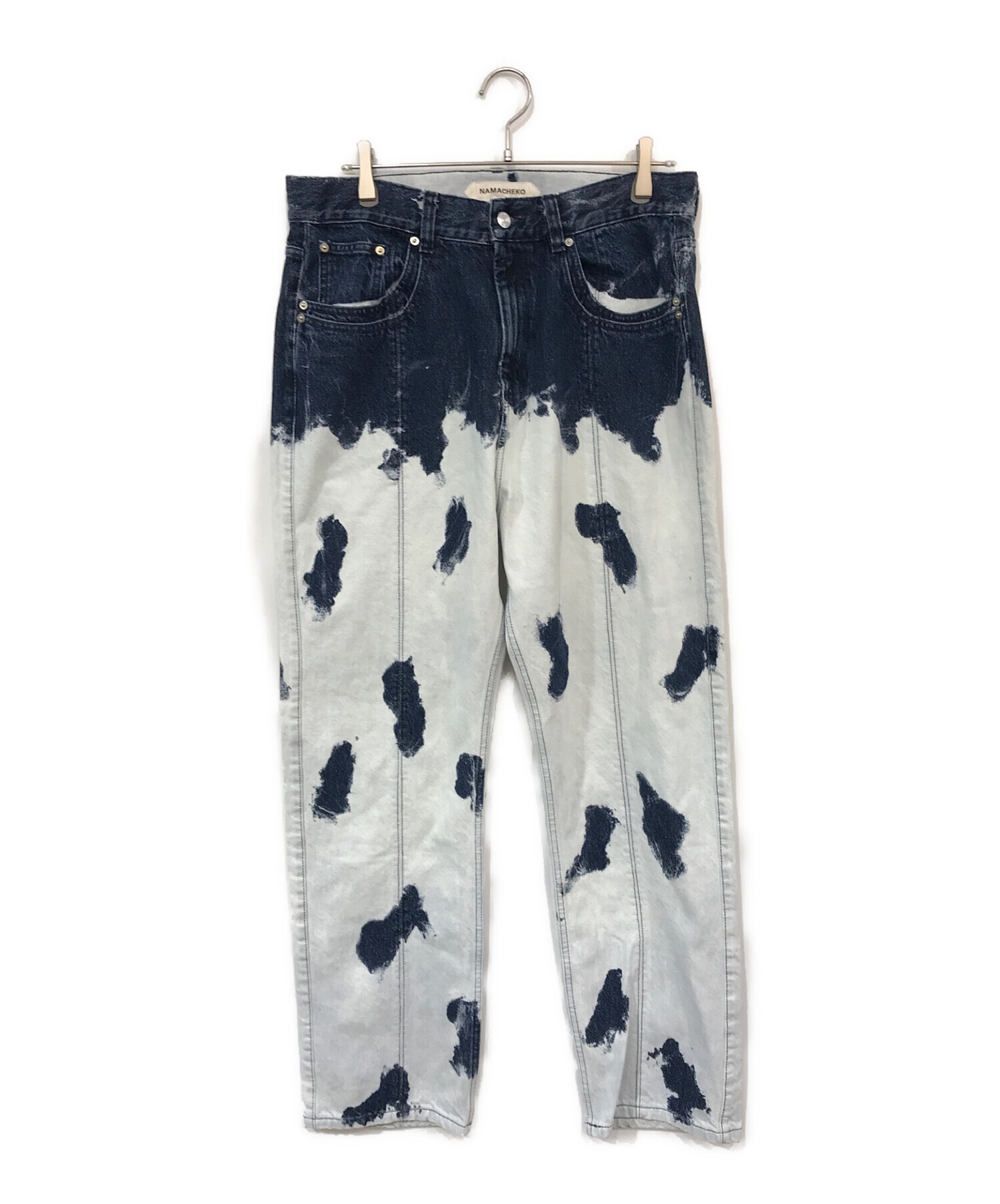 中古・古着通販】NAMACHEKO (ナマチェコ) ブリーチ加工デニムパンツ 
