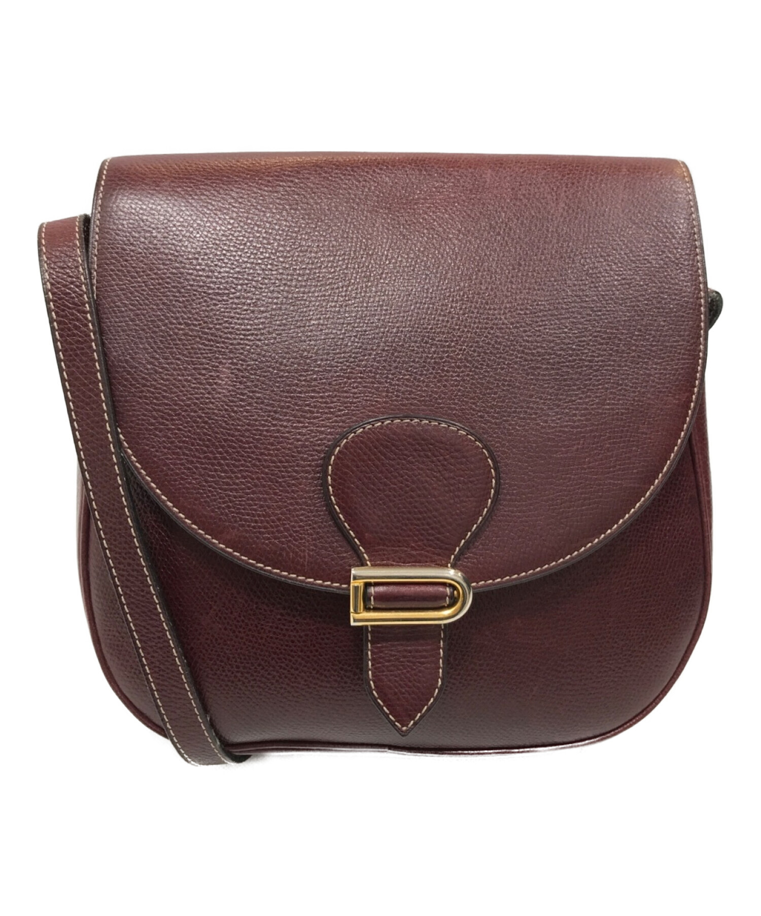 1040090】DELVAUX デルヴォー ショルダーバッグ 赤×茶｜ファッション