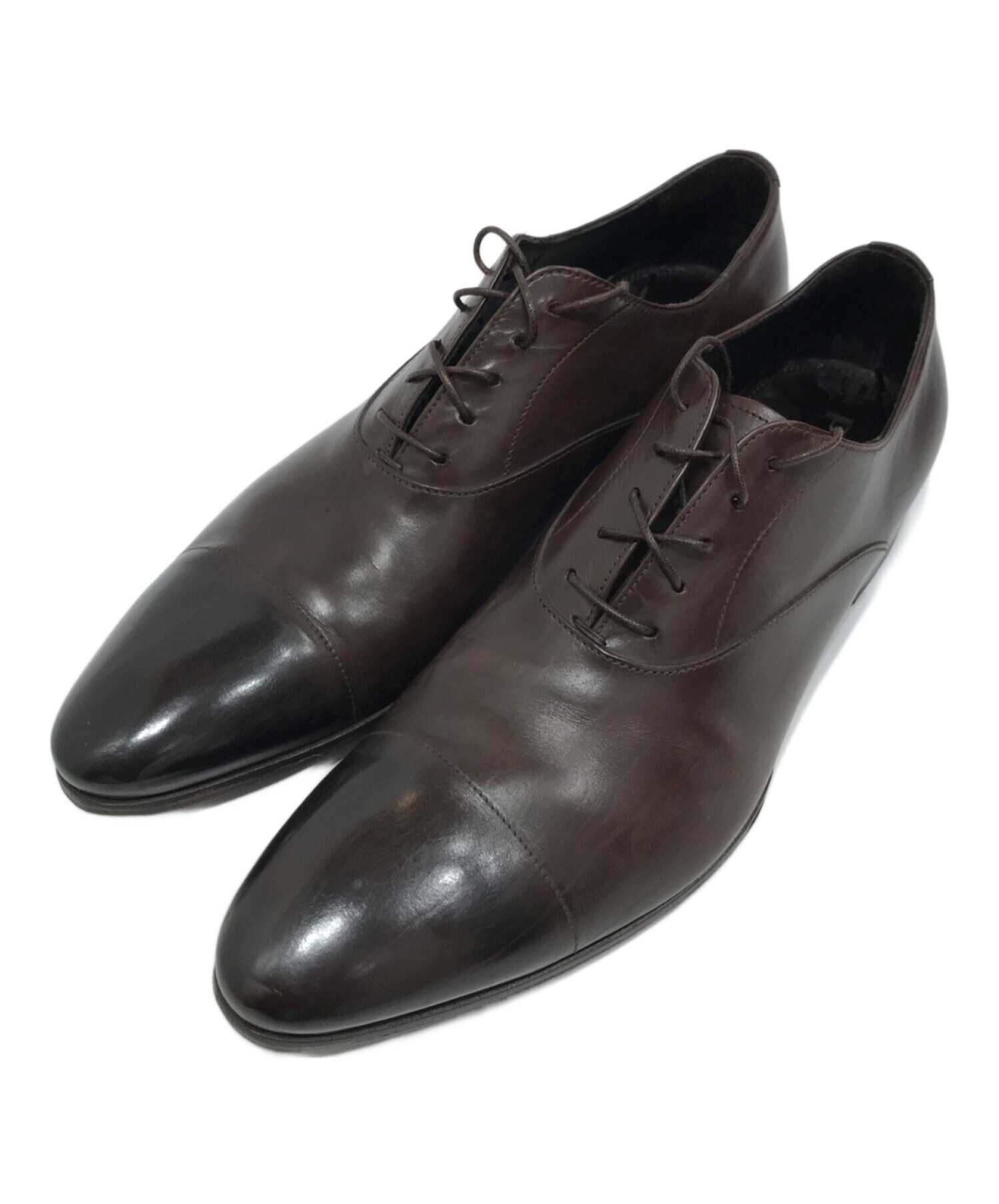 中古・古着通販】PRADA (プラダ) レザーシューズ ブラウン サイズ:7 