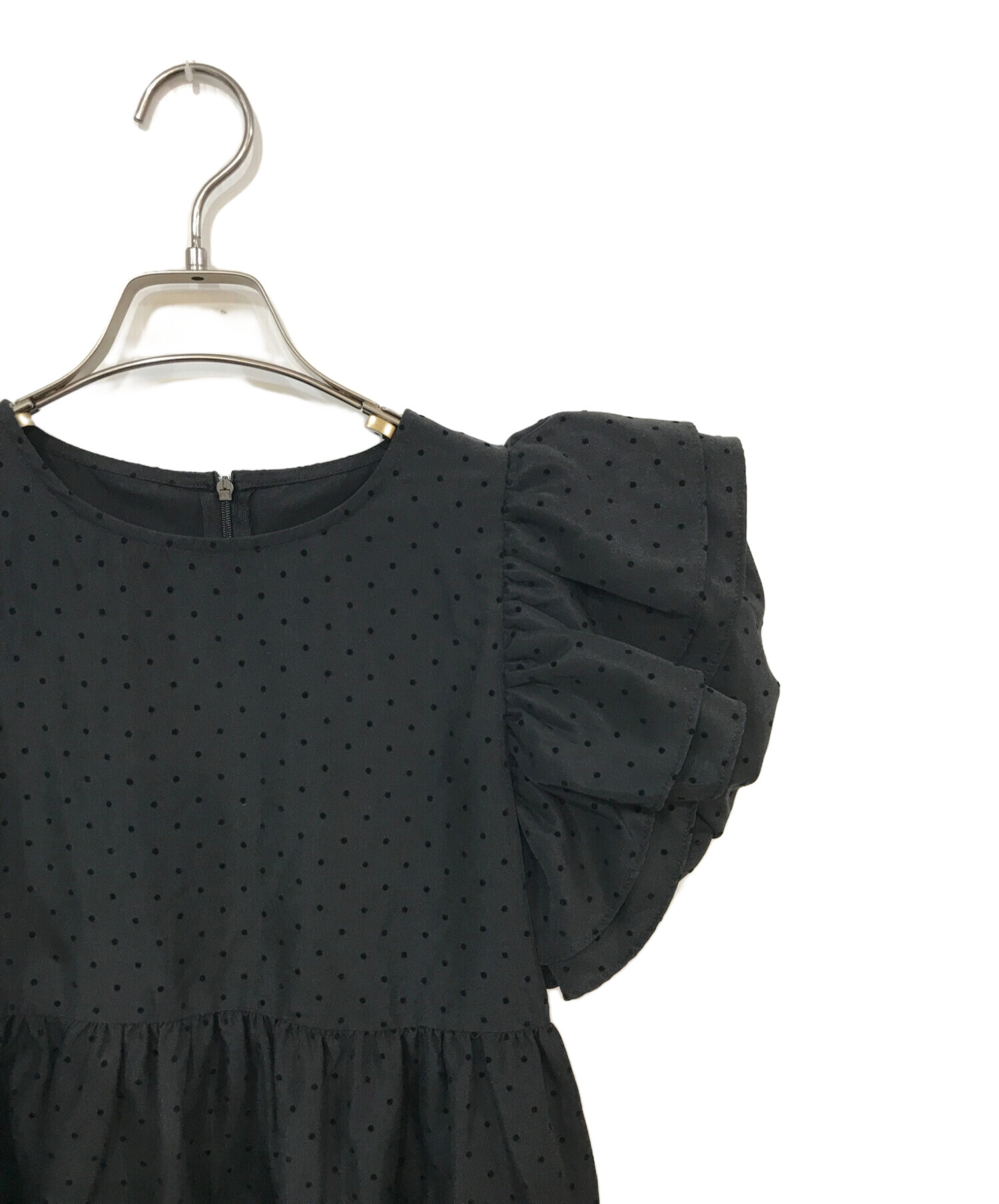 ♡フィットモア♡フリルフードティアードジャケット♡ブラック